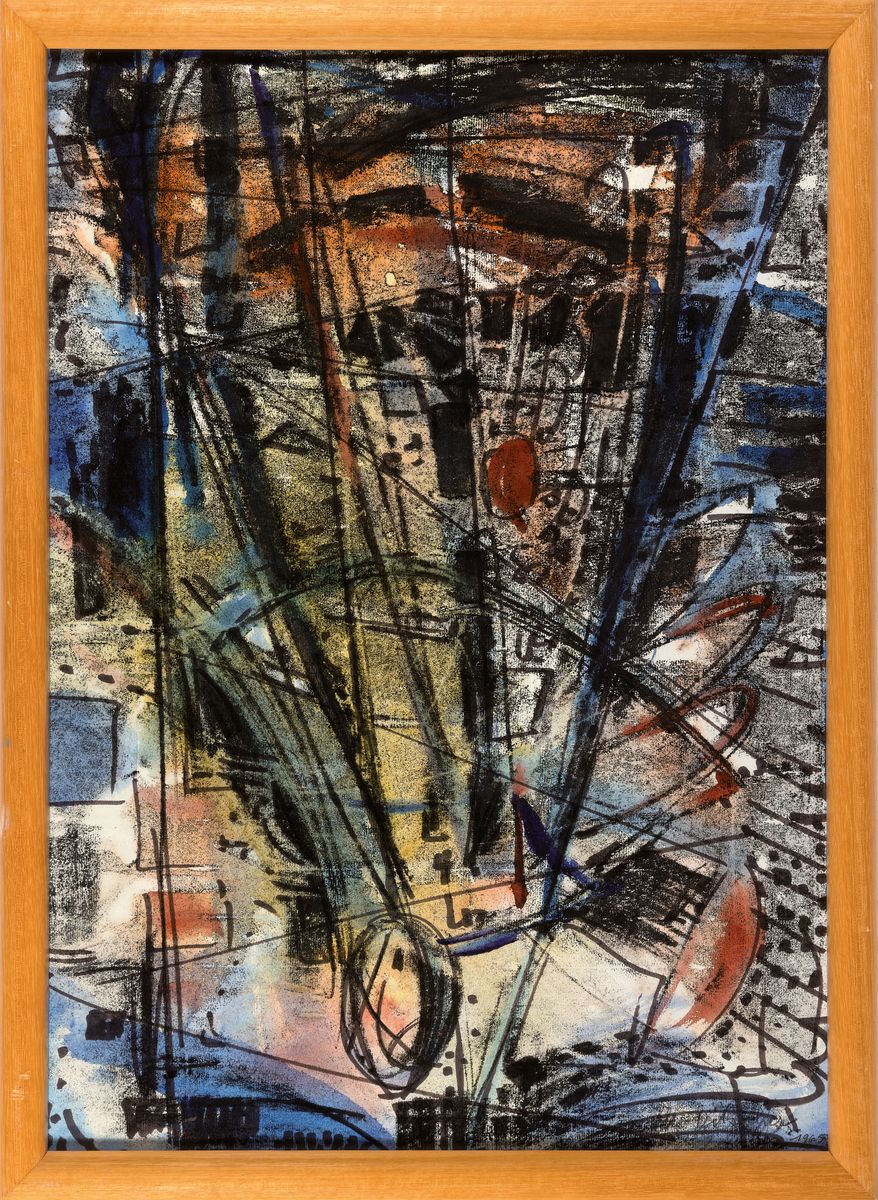 Detail k: Otto Ditscher, 1904-1987 Neuhofen, 3 Arbeiten: Mischtechnik (Aquarell, Wachs, Kreide) auf Papier, alle handsign. und dat. 1961/65, je ca. 46x59cm, ...