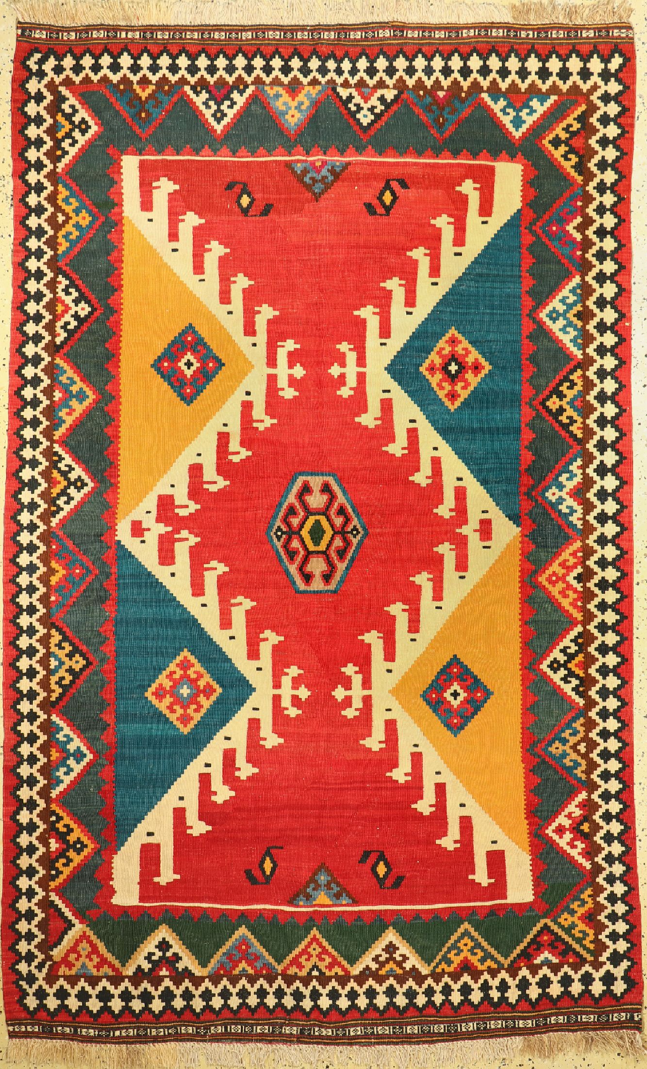 Ghaschgai Kelim, Persien, um 1960, Wolle auf Wolle, ca. 255 x 165 cm, EHZ: 1-2