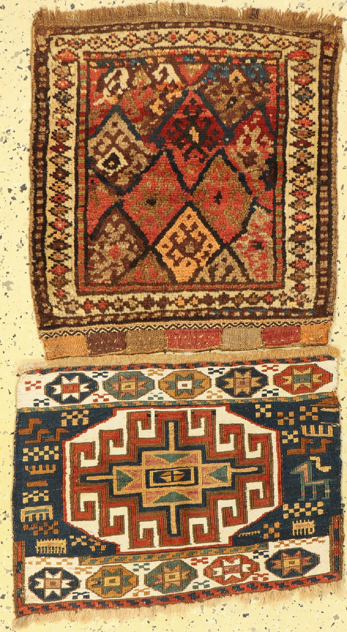 Mafraschteil & Taschenfront, Persien, um 1930/1940, Wolle auf Wolle, ca. 55 x 50 cm, EHZ: 2