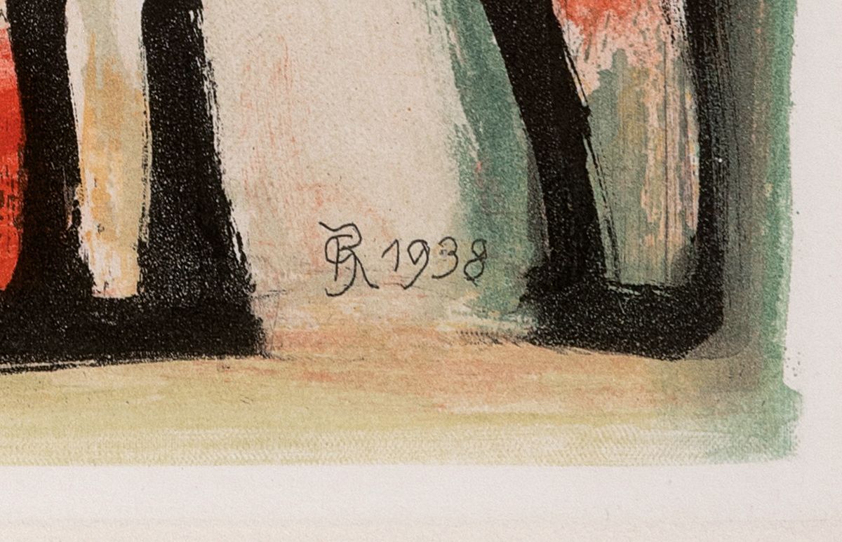 Detail a: Georges Rouault, 1871-1958, Farbaquatintaradierung aus der Reihe: les fleurs du mal, rechts unten im Druck monogr. und dat. 1938, ca. 30x22cm