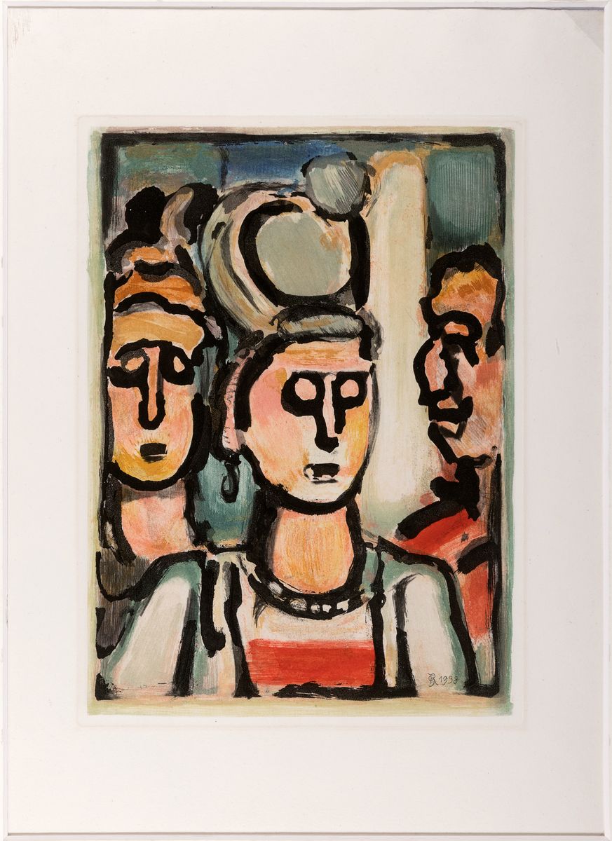 Detail k: Georges Rouault, 1871-1958, Farbaquatintaradierung aus der Reihe: les fleurs du mal, rechts unten im Druck monogr. und dat. 1938, ca. 30x22cm