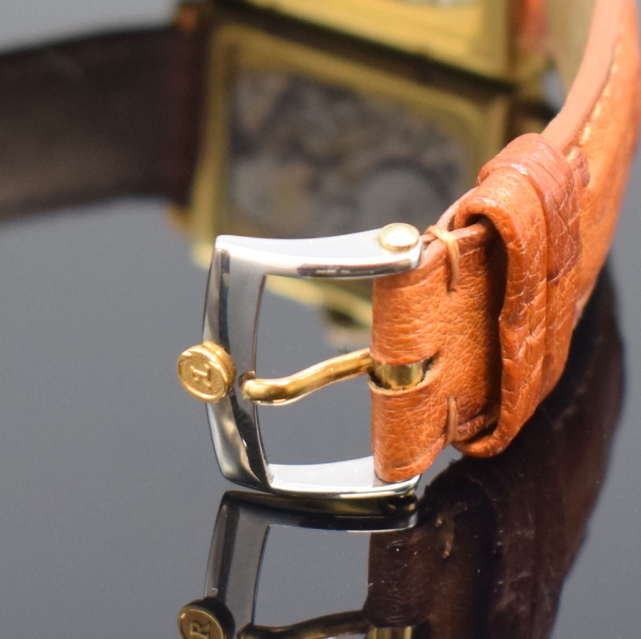 Detail b: CHRONOSWISS limitierte Herrenarmbanduhr Modell Hora Referenz CH 1351, Handaufzug, Schweiz um 1990, GG/WG 750/000 inkl. orig. Lederband m. orig. ...