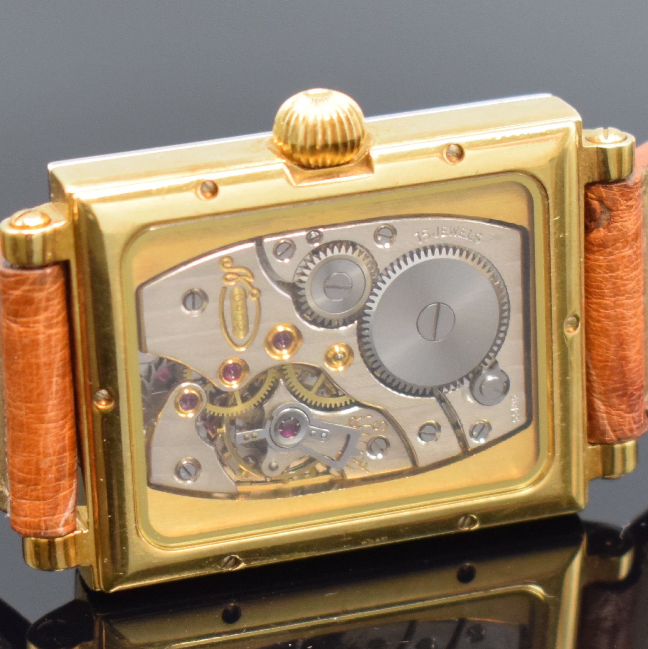 Detail d: CHRONOSWISS limitierte Herrenarmbanduhr Modell Hora Referenz CH 1351, Handaufzug, Schweiz um 1990, GG/WG 750/000 inkl. orig. Lederband m. orig. ...
