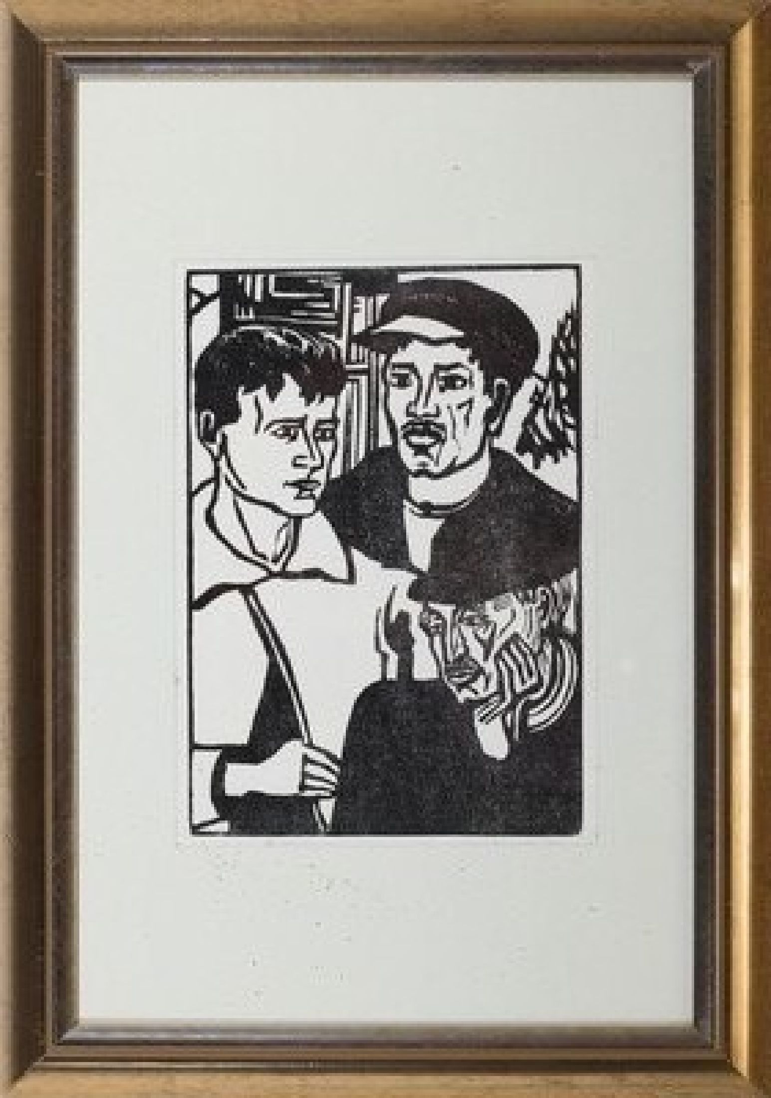 Detail a: Lot Klassische Moderne, vier Holzschnitte/ Lithographien, Erich Heckel, Kandinski, Kirchner und Pechstein, a. Wassily Kandinsky, "Bewegtes ...