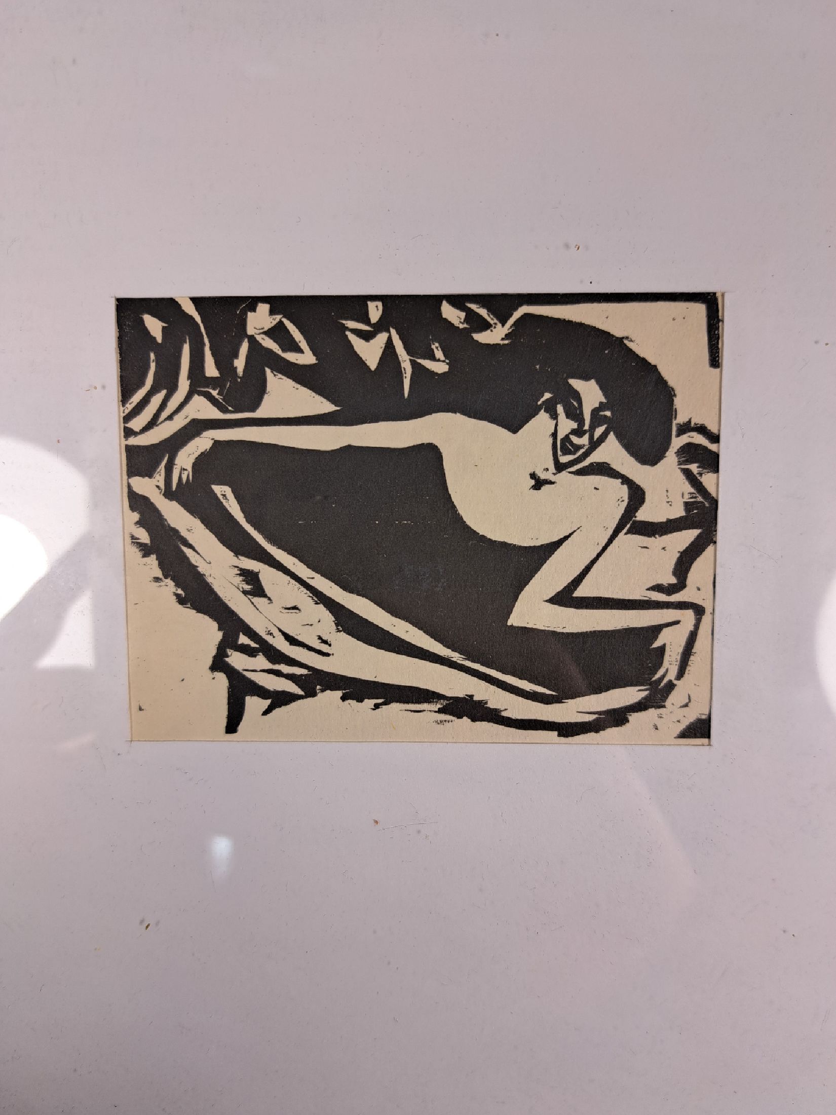 Detail e: Lot Klassische Moderne, vier Holzschnitte/ Lithographien, Erich Heckel, Kandinski, Kirchner und Pechstein, a. Wassily Kandinsky, "Bewegtes ...