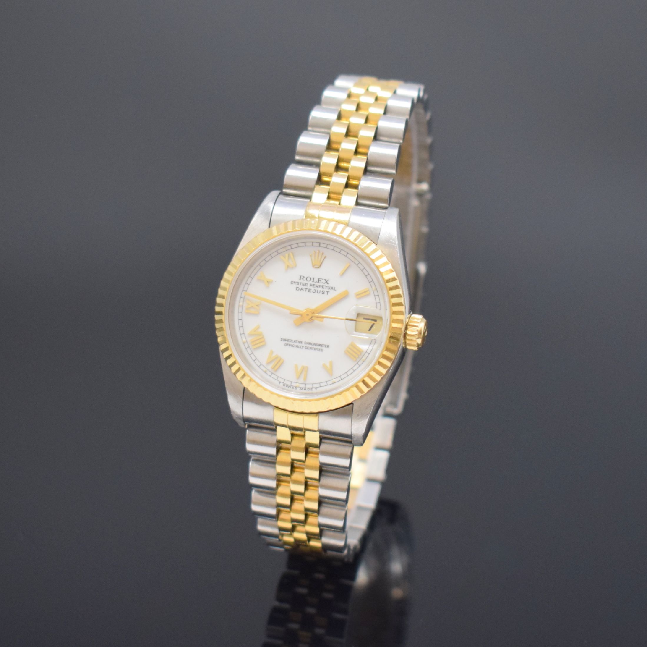ROLEX Oyster Perpetual Datejust Armbanduhr in Stahl/Gold Referenz 68273, Schweiz um 1994, Automatik, Oystergeh., orig. Jubileeband, Boden und Krone ...