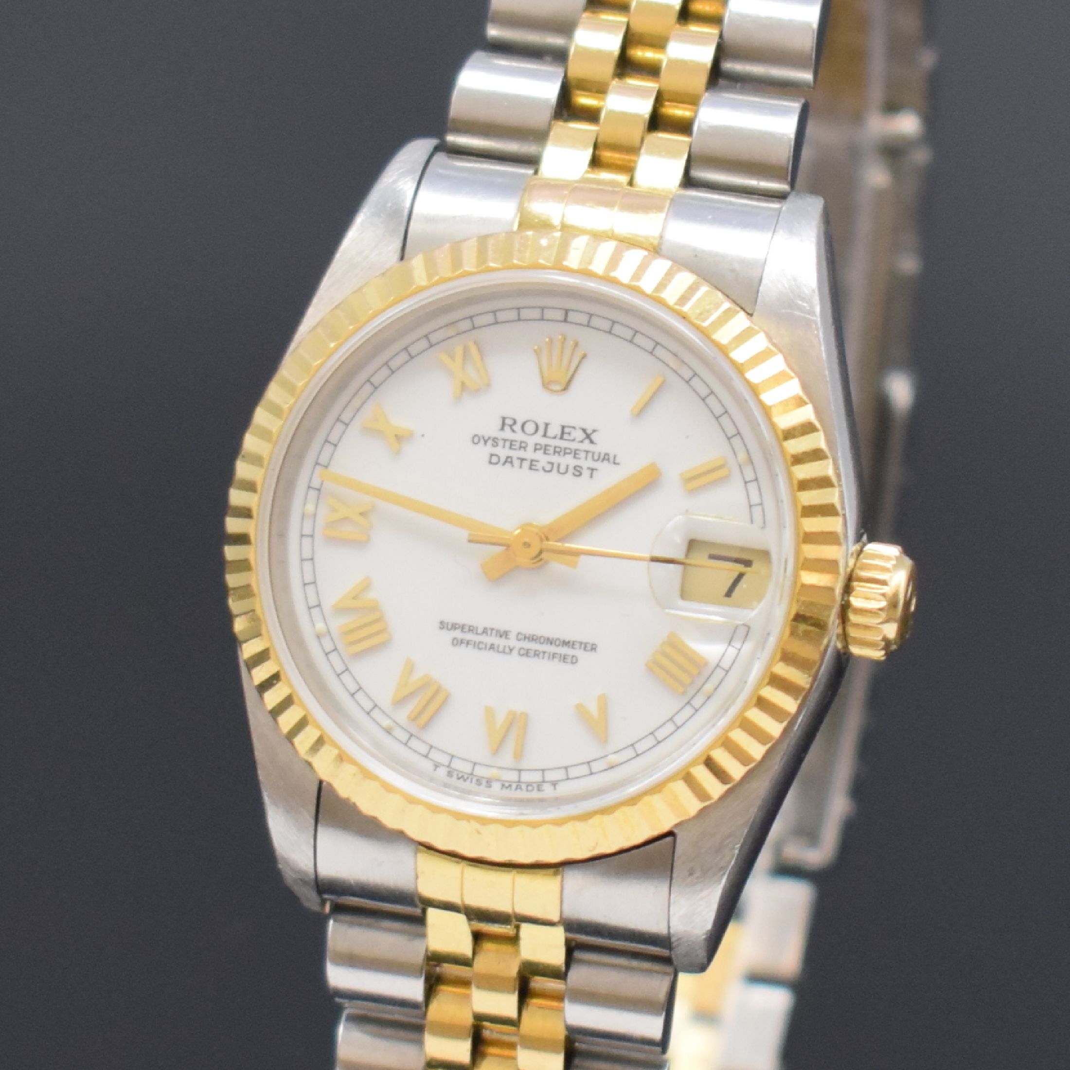 Detail a: ROLEX Oyster Perpetual Datejust Armbanduhr in Stahl/Gold Referenz 68273, Schweiz um 1994, Automatik, Oystergeh., orig. Jubileeband, Boden und Krone ...
