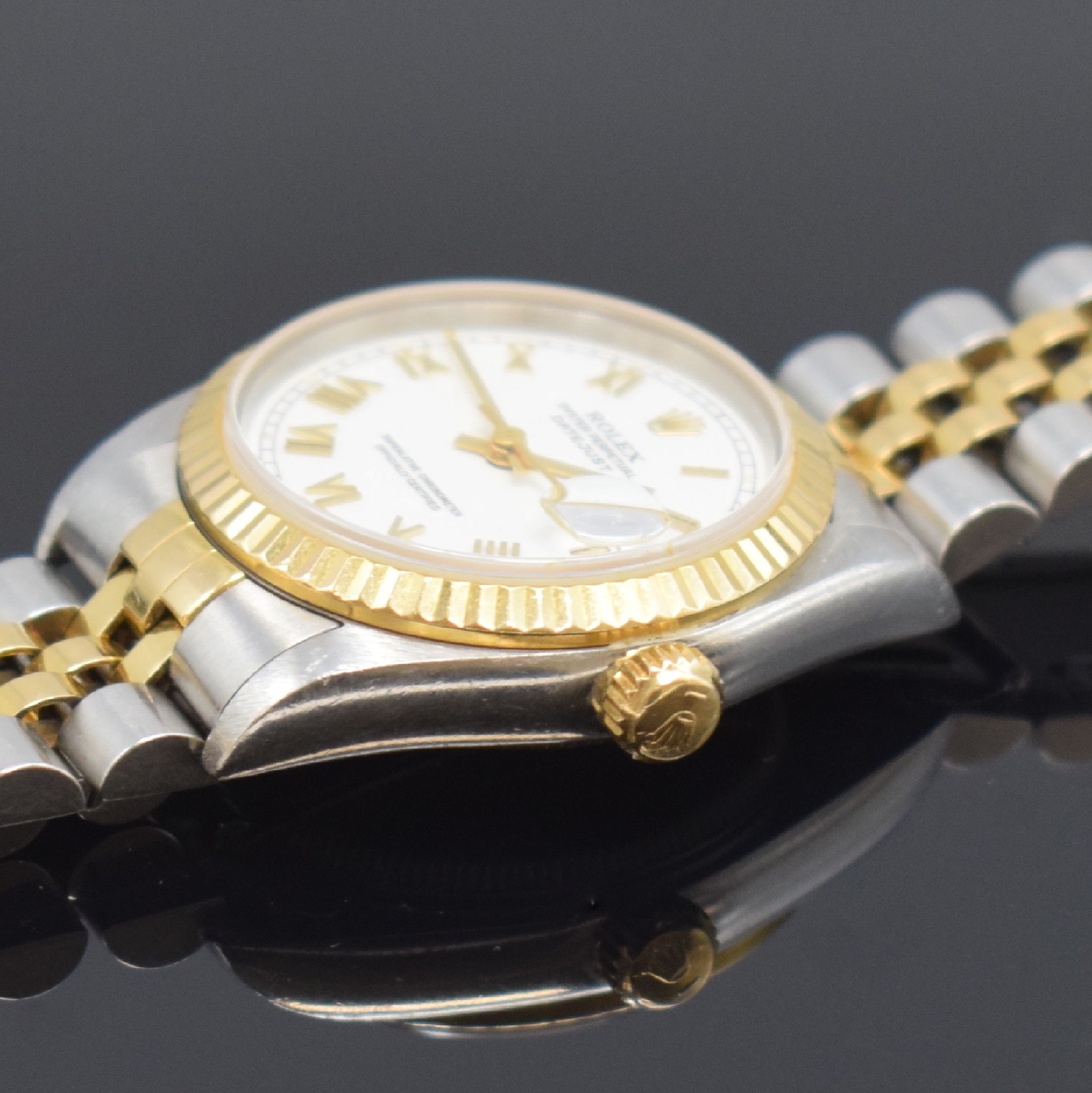 Detail c: ROLEX Oyster Perpetual Datejust Armbanduhr in Stahl/Gold Referenz 68273, Schweiz um 1994, Automatik, Oystergeh., orig. Jubileeband, Boden und Krone ...
