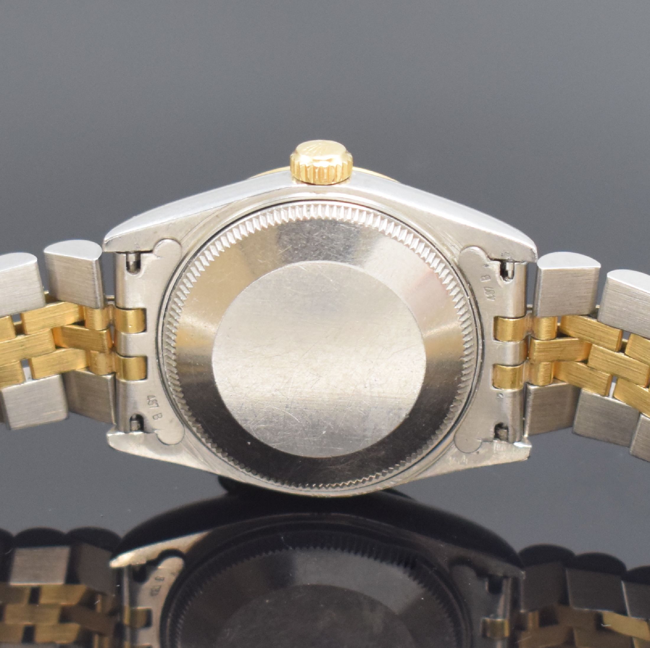 Detail d: ROLEX Oyster Perpetual Datejust Armbanduhr in Stahl/Gold Referenz 68273, Schweiz um 1994, Automatik, Oystergeh., orig. Jubileeband, Boden und Krone ...