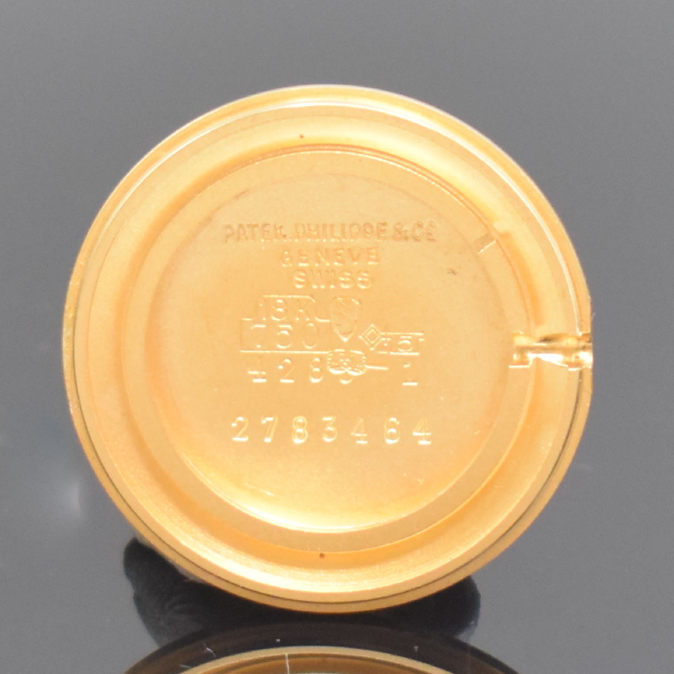 Detail f: PATEK PHILIPPE Damengoldbanduhr Referenz 4283 mit Tigerauge-Zifferblatt, Schweiz um 1980, Handaufzug, gedr. Geh., Kordel-Lünette, anges. Kettenband ...