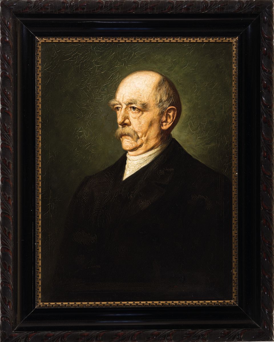 Detail k: Franz von Henderichs, Maler um 1900, Porträt des Otto von Bismarck, Öl/Lwd, an mehreren Stellen rest., rechts unten signiert, ca. 80x60cm, R. ca. ...