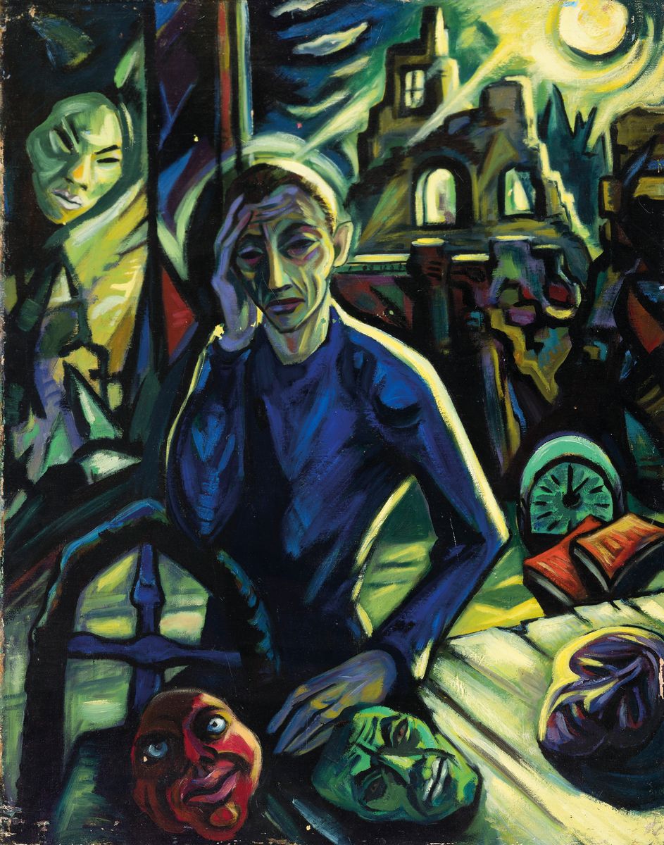 Unbekannter Künstler der ersten Hälfte des 20 .Jh., stilistische Nähe zu den Werken Conrad Felixmüllers (1897-1977) der Jahre um 1919/20, ...