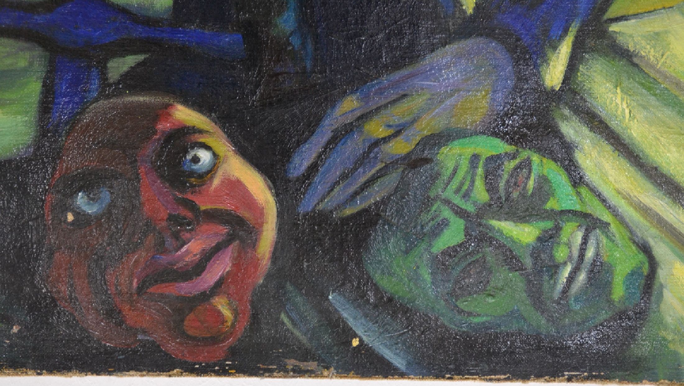Detail g: Unbekannter Künstler der ersten Hälfte des 20 .Jh., stilistische Nähe zu den Werken Conrad Felixmüllers (1897-1977) der Jahre um 1919/20, ...