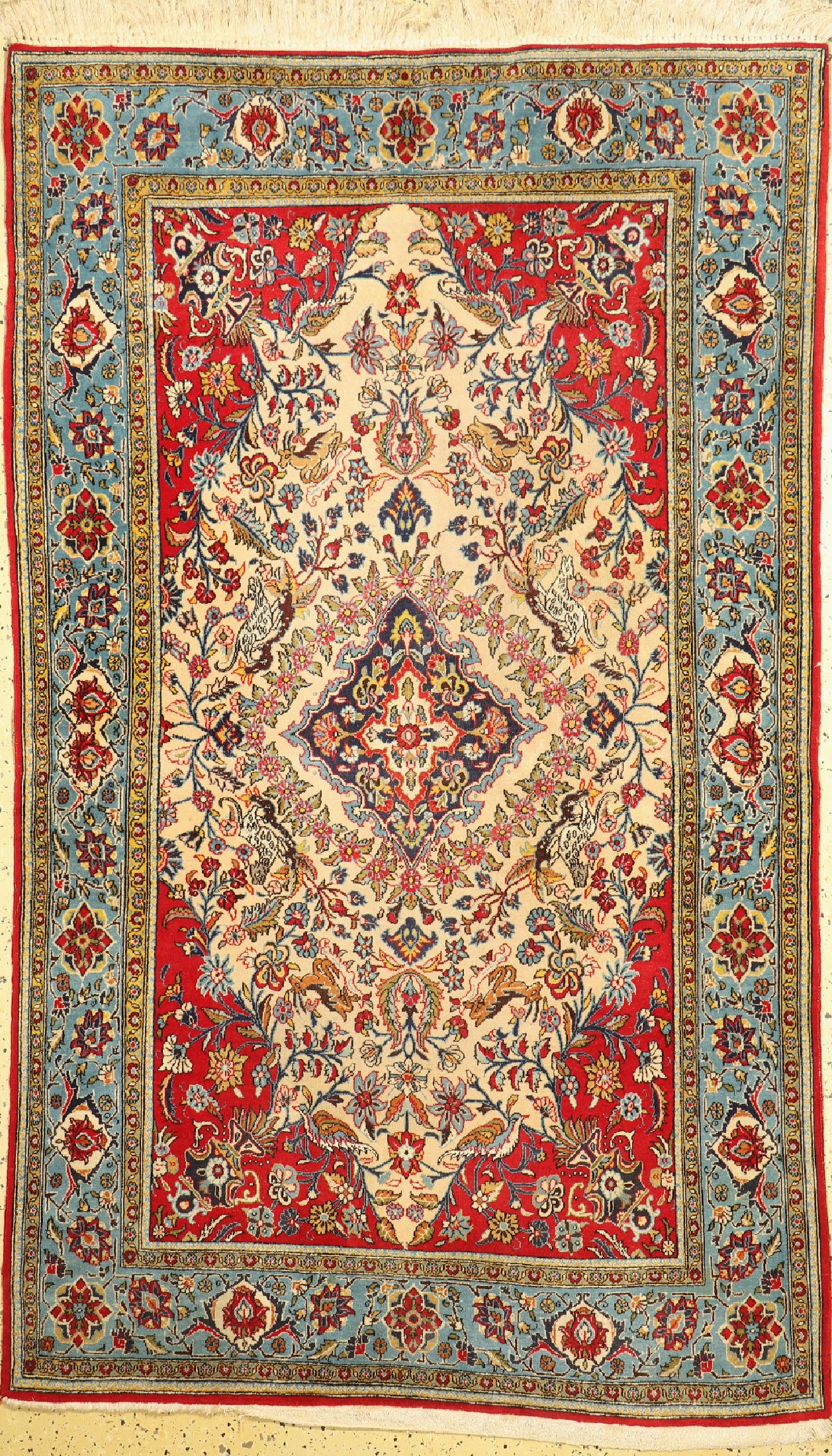 Ghom alt, Persien, ca. 50 Jahre, Korkwolle mit Seide, ca. 226 x 139 cm, EHZ: 3