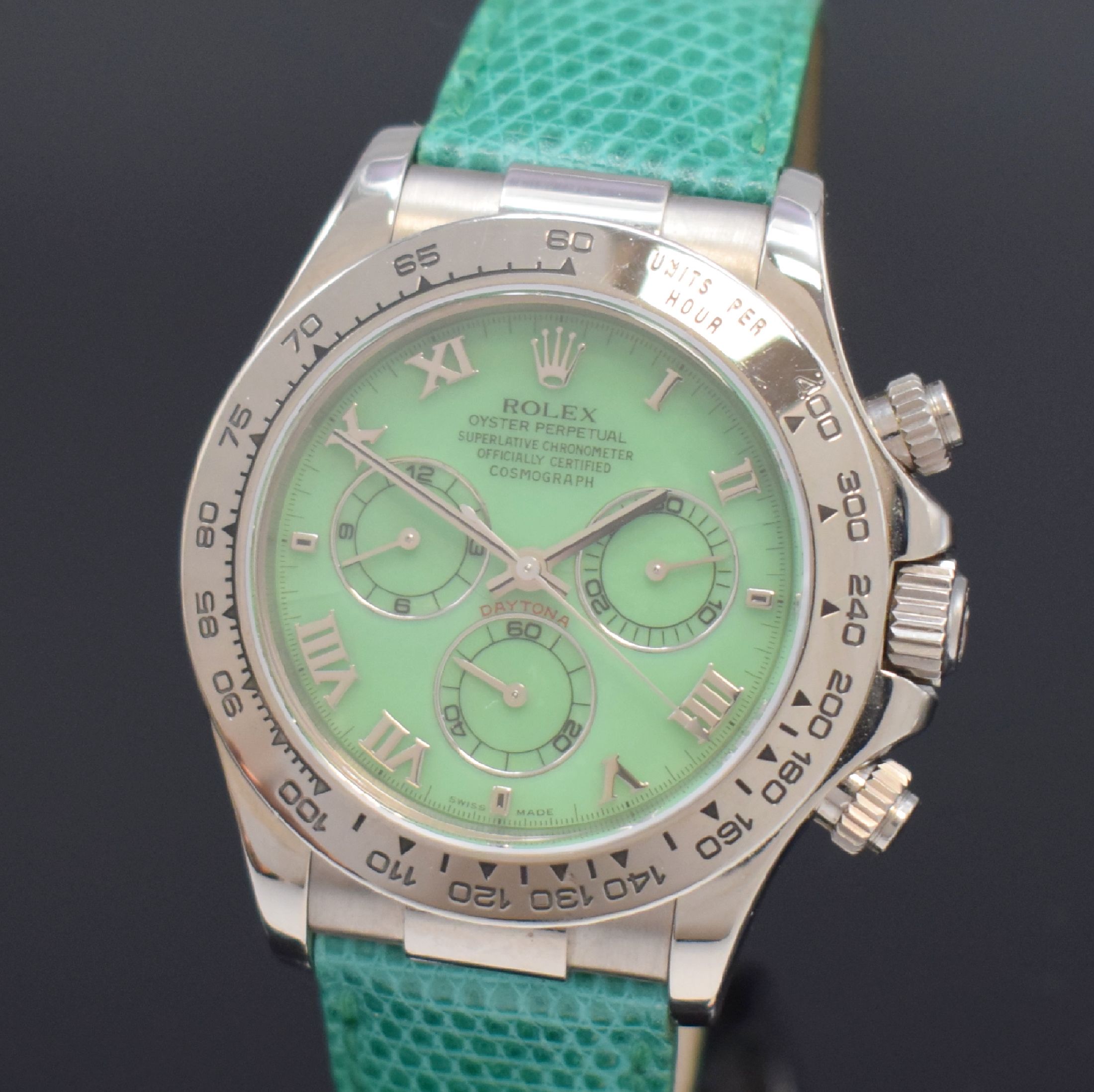 Detail a: ROLEX Herrenarmbanduhr Oyster Perpetual Cosmograph Daytona "Beach" Armbandchronograph in WG 750/000 Referenz 116519, Schweiz um 2000, ...
