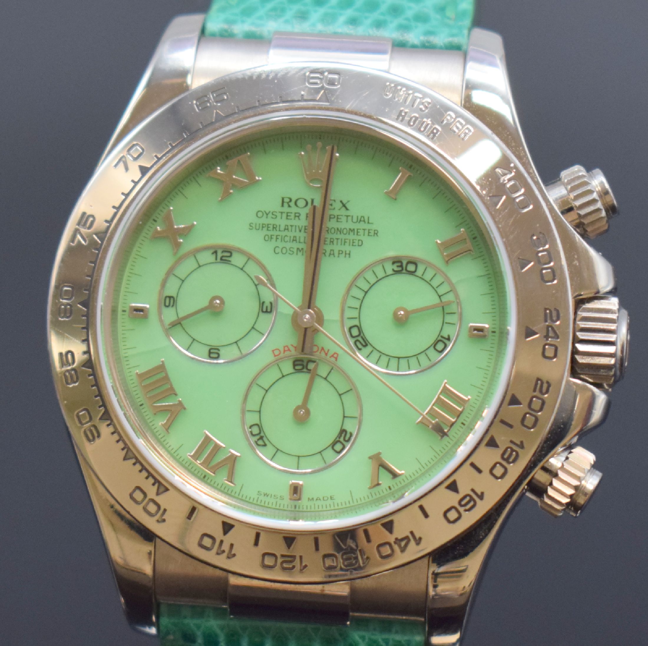 Detail h: ROLEX Herrenarmbanduhr Oyster Perpetual Cosmograph Daytona "Beach" Armbandchronograph in WG 750/000 Referenz 116519, Schweiz um 2000, ...