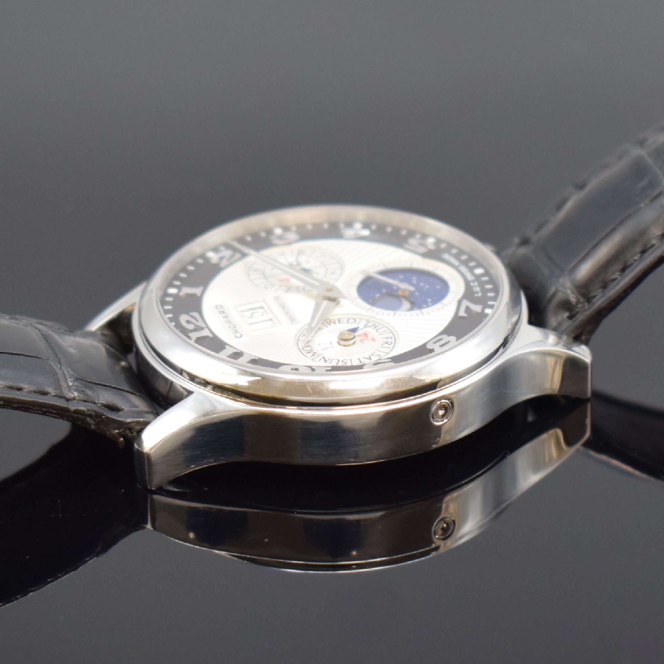 Detail e: CHOPARD astronomische Chronometer Herrenarmbanduhr mit ewigem Kalender in Platin 950/000 Referenz 16/91894, Schweiz um 2010, Automatik, beids. vergl. ...