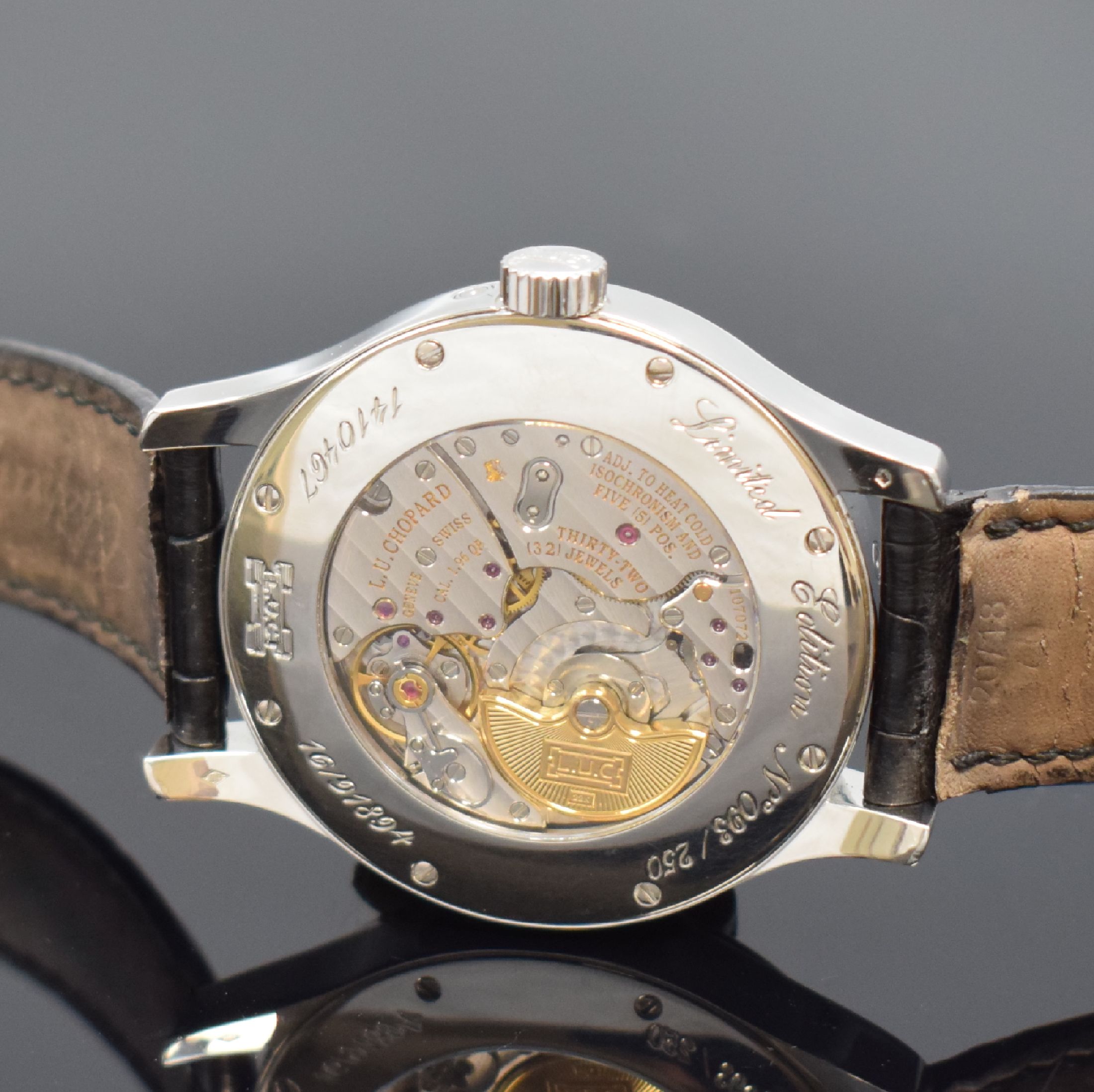 Detail f: CHOPARD astronomische Chronometer Herrenarmbanduhr mit ewigem Kalender in Platin 950/000 Referenz 16/91894, Schweiz um 2010, Automatik, beids. vergl. ...