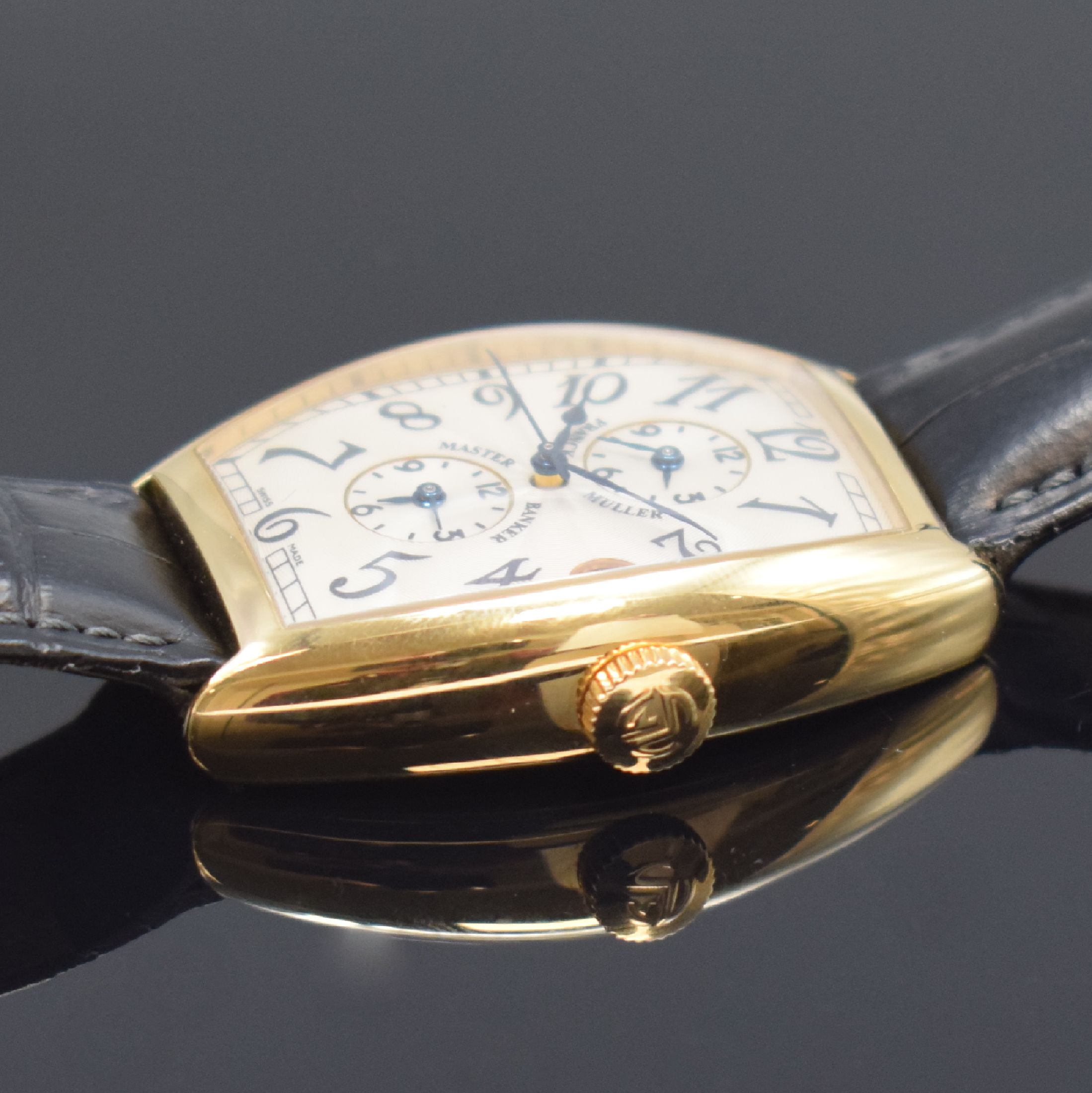 Detail c: FRANCK MULLER Master Banker Herrenarmbanduhr mit 3 Zeitzonen in GG 750/000 Referenz 5850MB, Schweiz um 2010, Automatik, 2-teil. tonneau-förm. Geh., ...