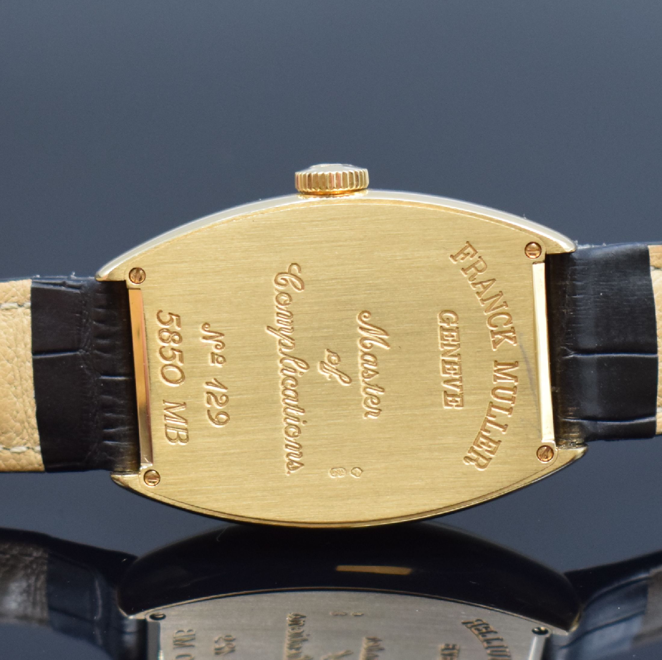 Detail d: FRANCK MULLER Master Banker Herrenarmbanduhr mit 3 Zeitzonen in GG 750/000 Referenz 5850MB, Schweiz um 2010, Automatik, 2-teil. tonneau-förm. Geh., ...