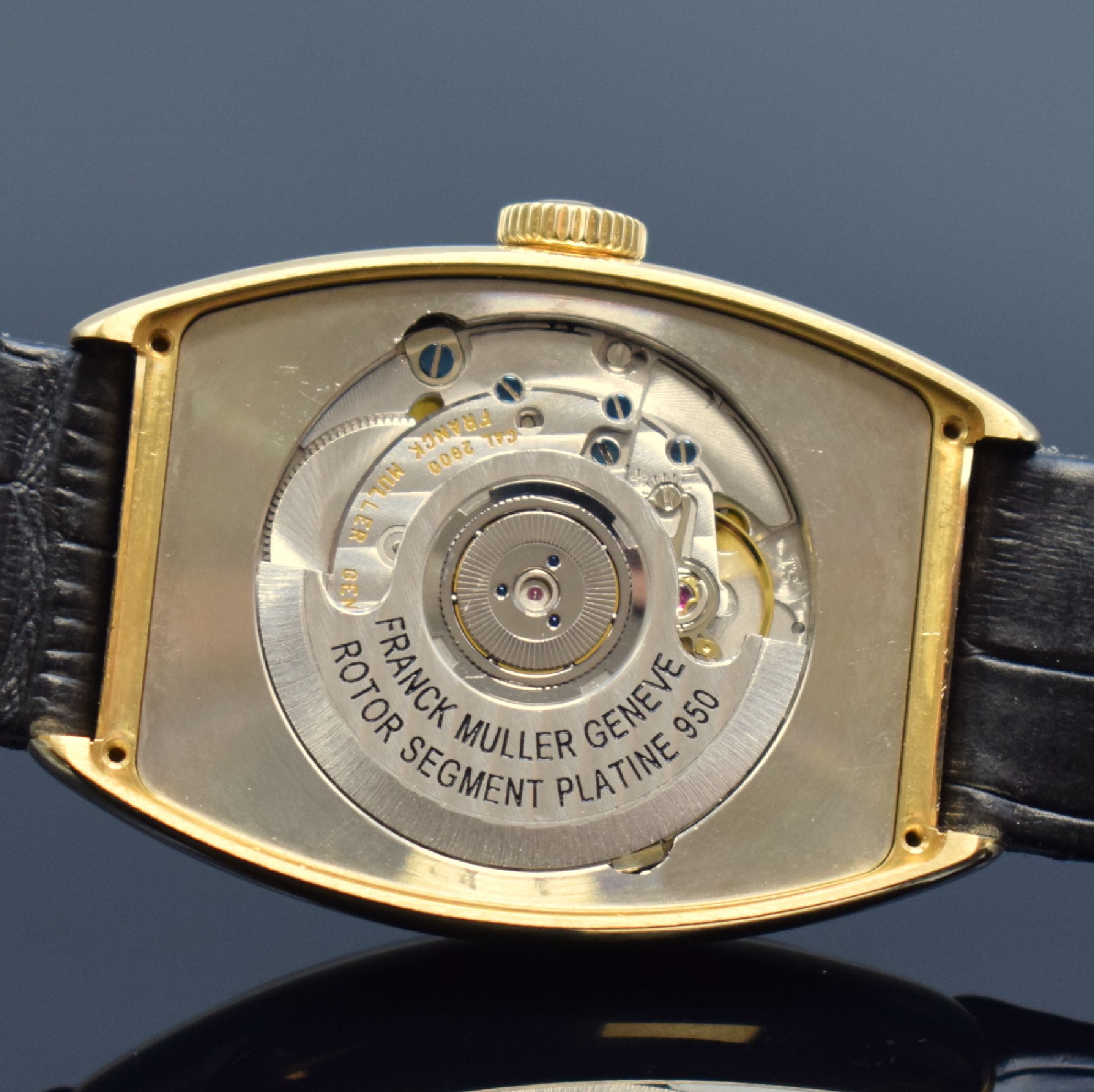 Detail e: FRANCK MULLER Master Banker Herrenarmbanduhr mit 3 Zeitzonen in GG 750/000 Referenz 5850MB, Schweiz um 2010, Automatik, 2-teil. tonneau-förm. Geh., ...
