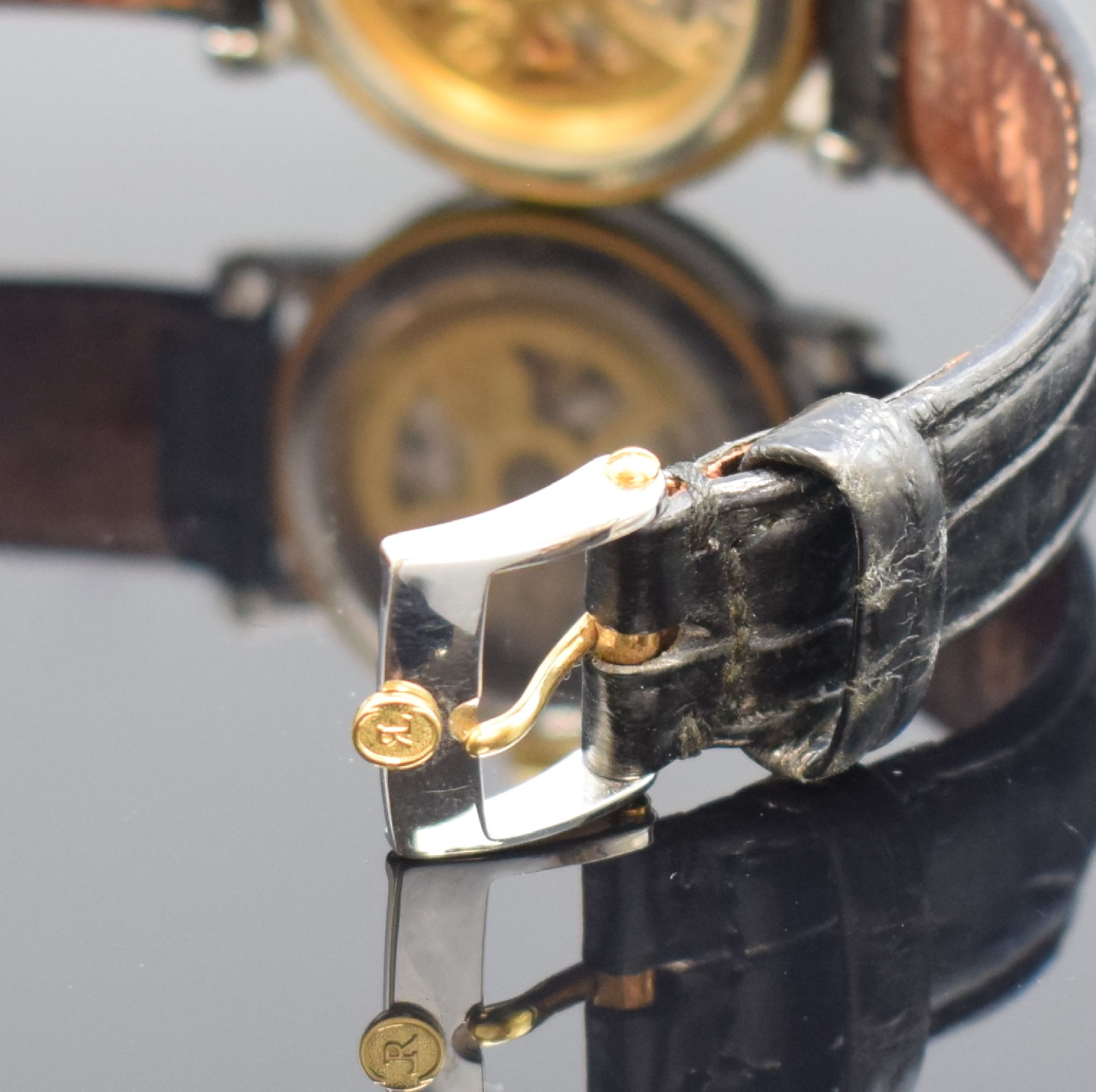 Detail b: CHRONOSWISS Regulateur Medium-Armbanduhr in Stahl und Gold Referenz CH 1222M, Schweiz um 2000, Automatik, beids. vergl. Geh., Boden verschr., ...