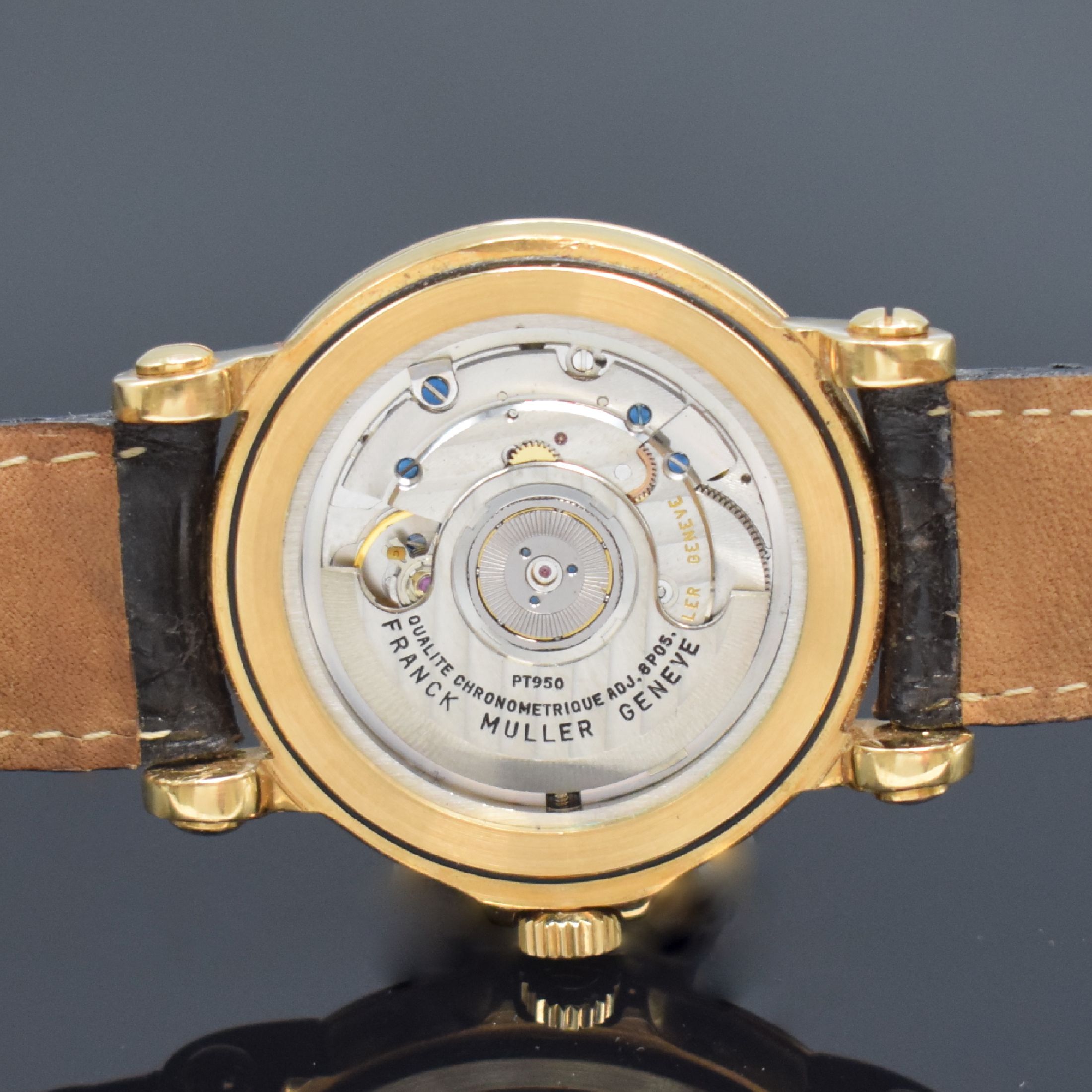 Detail f: FRANCK MULLER Master Banker Herrenarmbanduhr Referenz 7000MB in RoseG 750/000, Schweiz um 2000, 3-teil. Geh., Boden u. Glasrand aufgedr., silb. ...