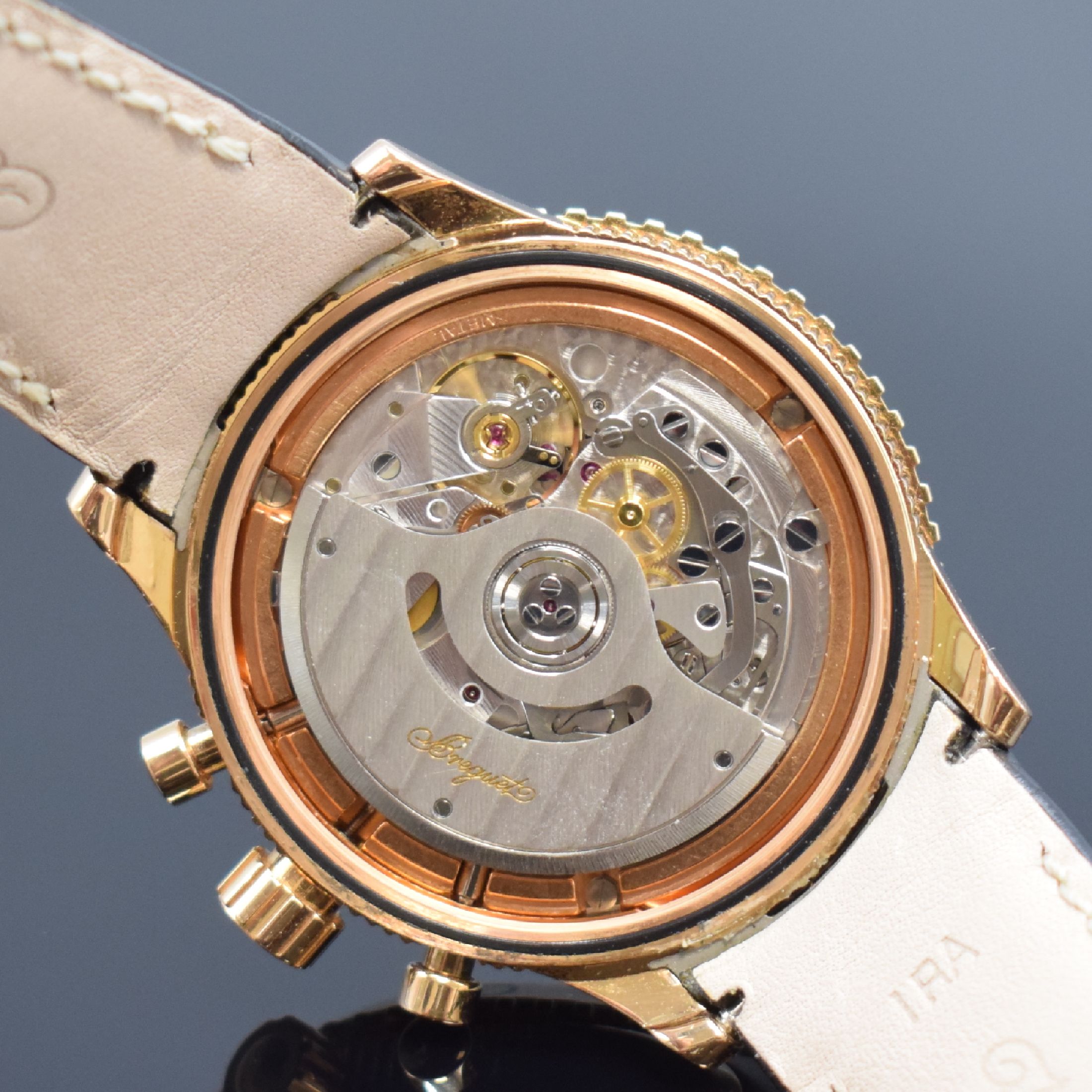 Detail g: BREGUET Type XXI Flyback Chronograph in RG 750/000 Referenz 3810, Schweiz um 2015, Automatik, großes verschr. Geh., beids. drehb. Goldlünette m. ...
