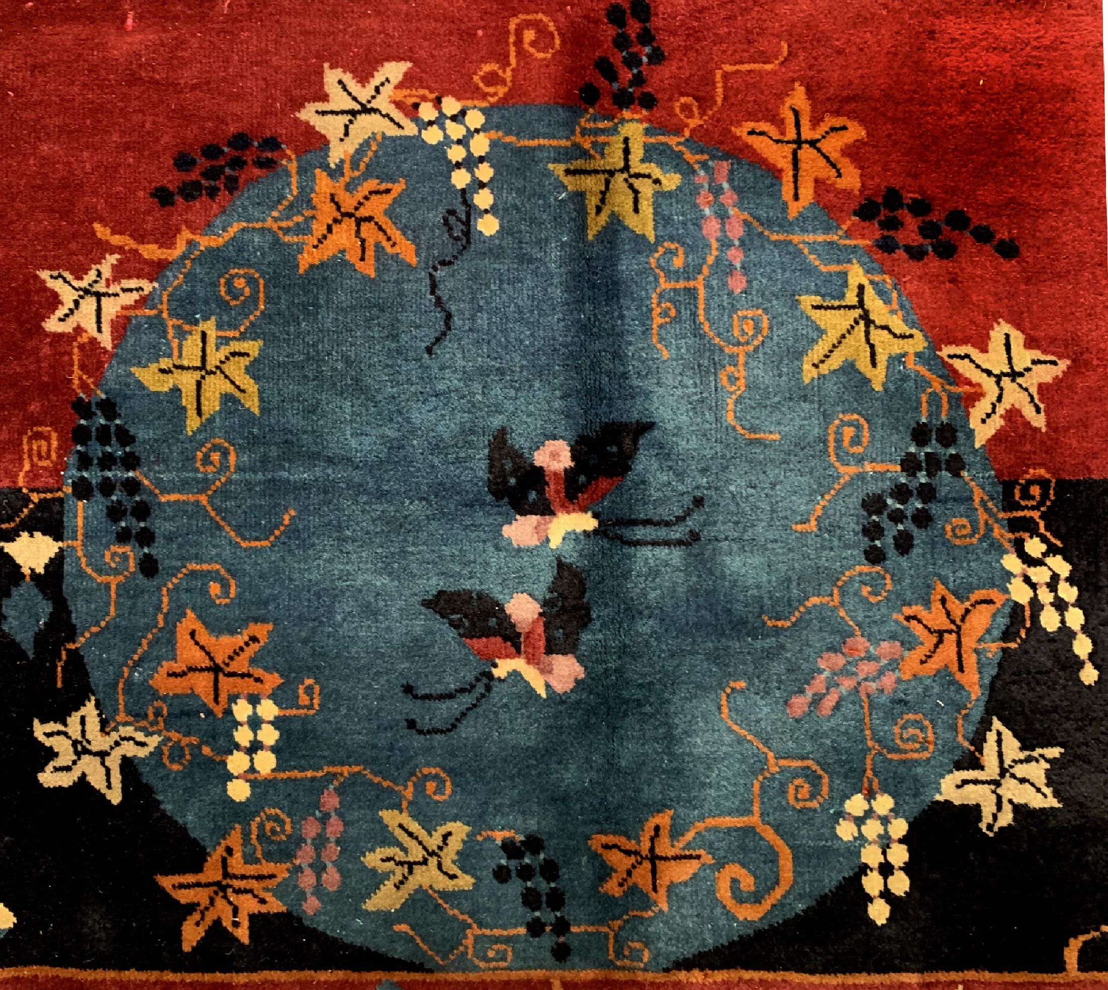 Detail d: Antiker"Manchester-Peking", China, um 1900,Manchester-Korkwolle, ca. 447 x 367 cm, EHZ: 2