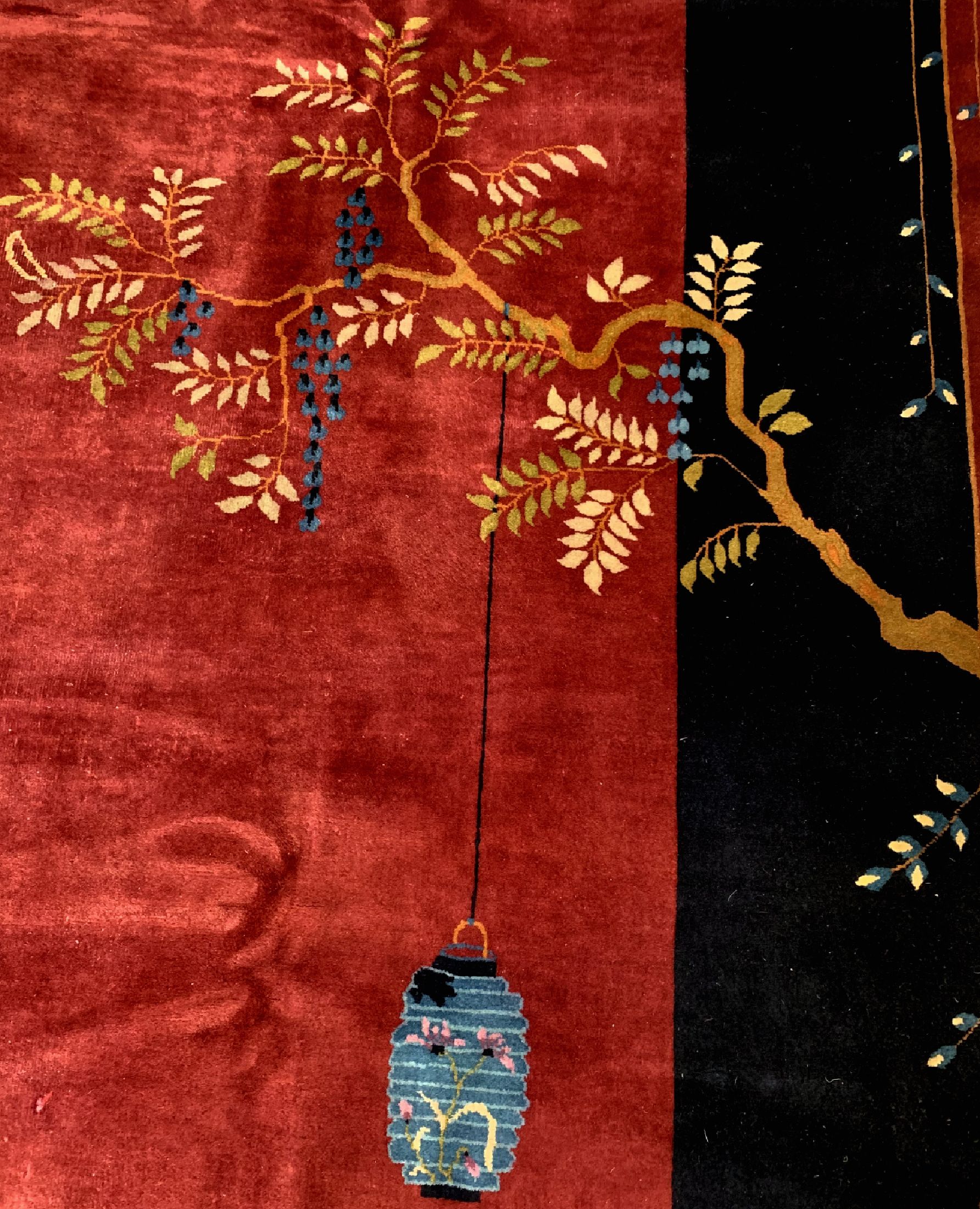 Detail e: Antiker"Manchester-Peking", China, um 1900,Manchester-Korkwolle, ca. 447 x 367 cm, EHZ: 2