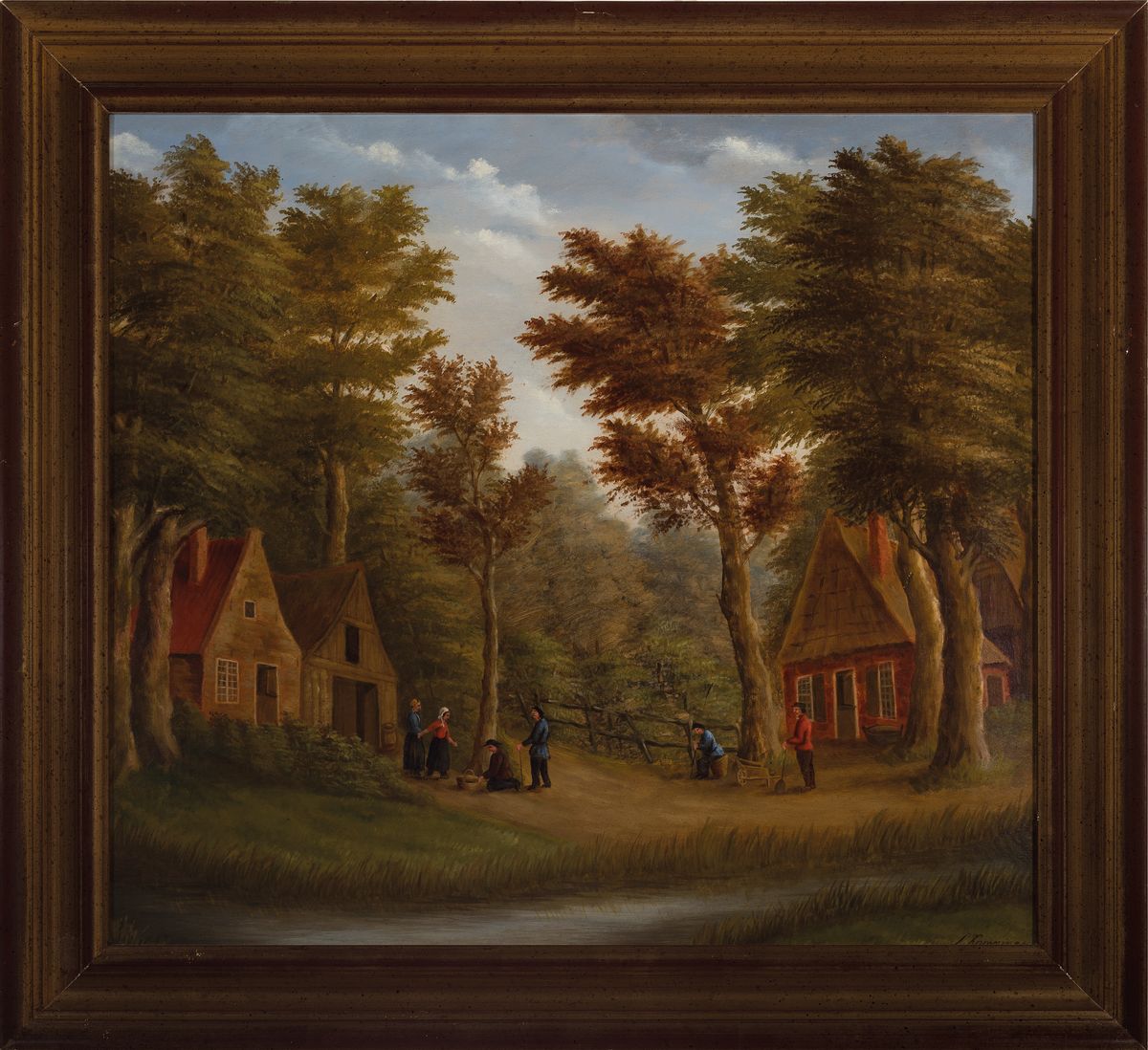 Detail k: Simon Kamminga, 1895-1984 Leeuwarden, 2 Pendants mit dörflichen Szenen, Öl/Lwd, beide sign., je ca. 58x67cm, R. ca. 70x76cm