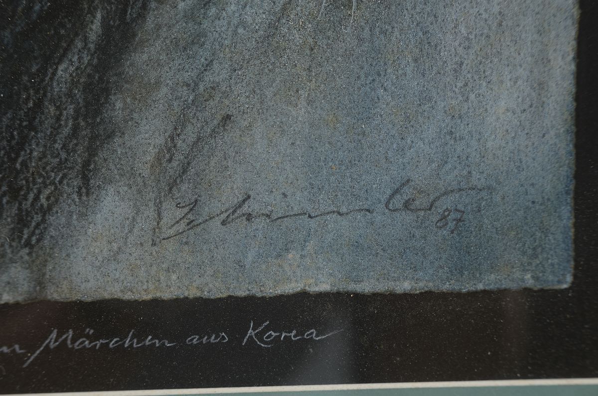Detail a: Leopold Mimler, geb. 1932 in Grulich Sudetenland, Ausbildung als Kupferstecher und Studium an der Hochschule für Graphik und Buchkunst in Leipzig, ...