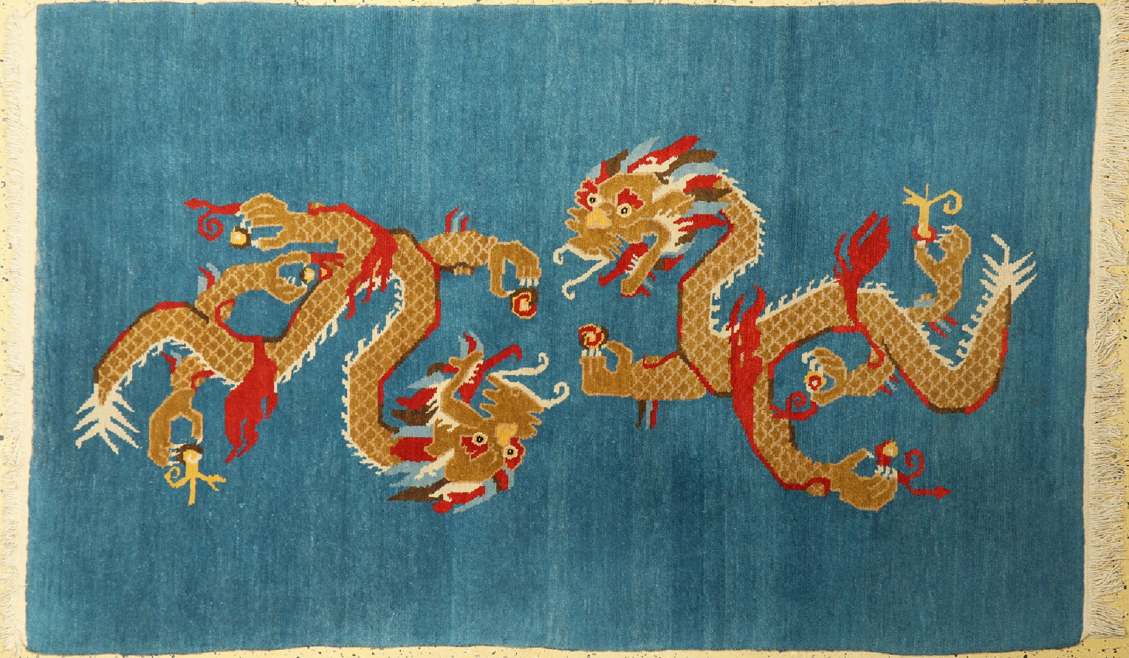 Drachenteppich, Nepal, ca. 60 Jahre, Wolle auf Baumwolle, ca. 196 x 120 cm, EHZ: 2