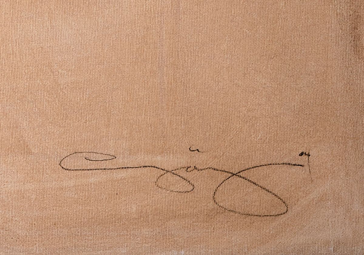 Detail a: Görges, zeitgenössischer deutscher Künstler,"Amaryllis 043", Zeichnung in Mischtechnik aufLwd, signiert, Alterssp., 100x80 cm