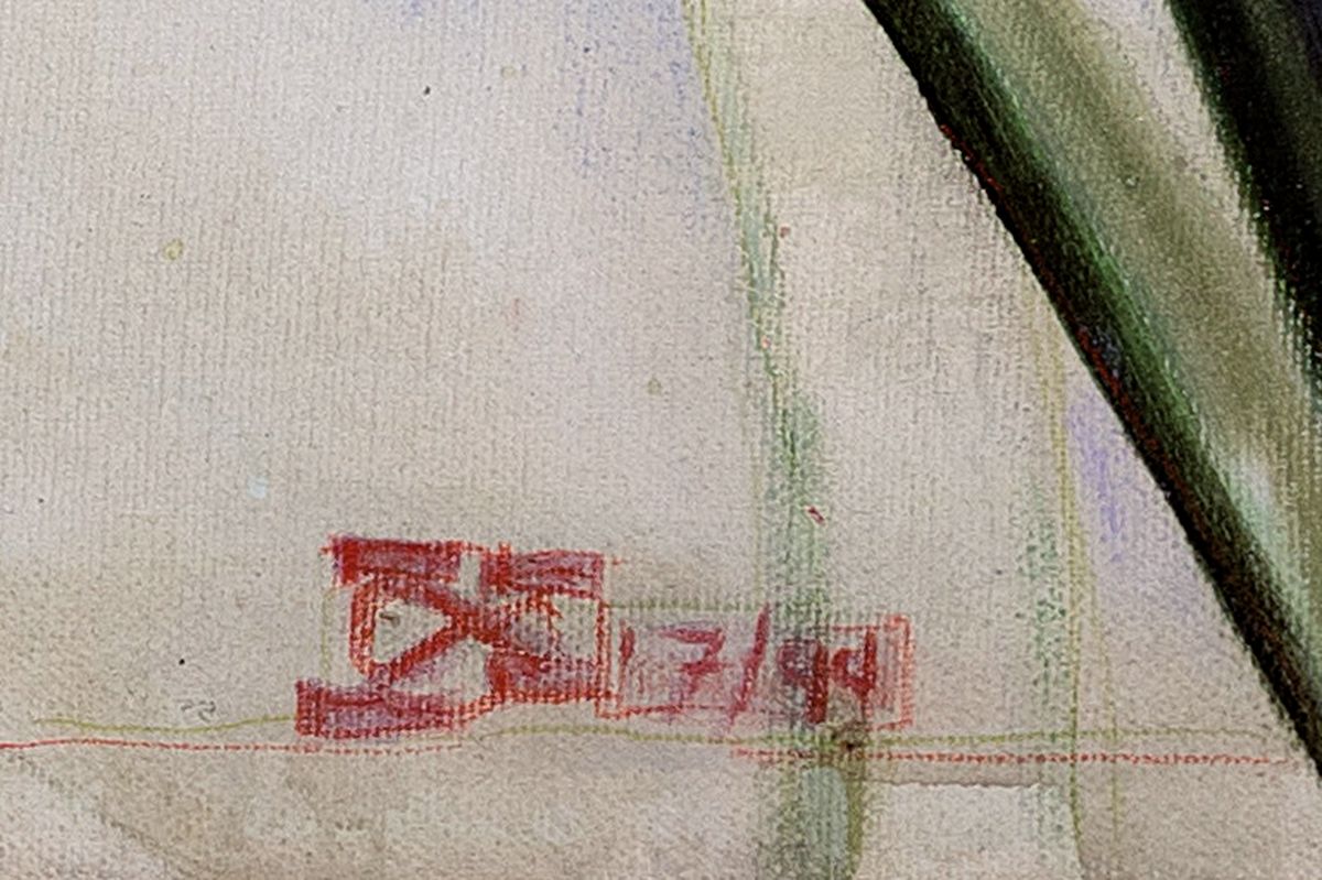 Detail e: Jörg Extra, geb. 1960 Köln, freiberuflicher Illustrator und Maler, blaue Kornblumen, signiert, Öl/Lwd, Alterssp., 80x100 cm