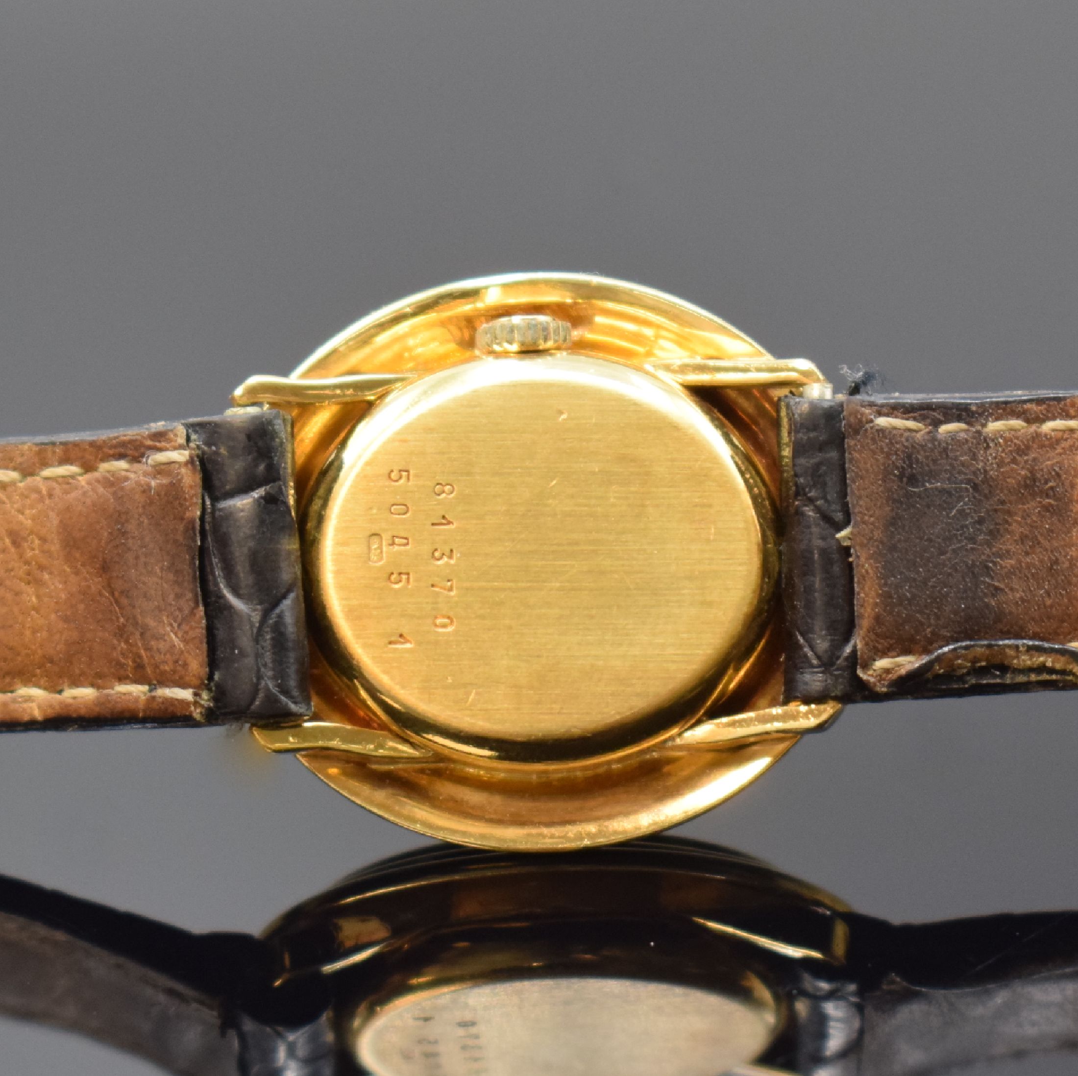 Detail c: CHOPARD Damenarmbanduhr in GG 750/000 Referenz 5045 1, Schweiz um 1980, Handaufzug, Boden aufgedr., Onyx-Zifferbl. m. gold. Zeigern, Kal. ETA 2412, ...
