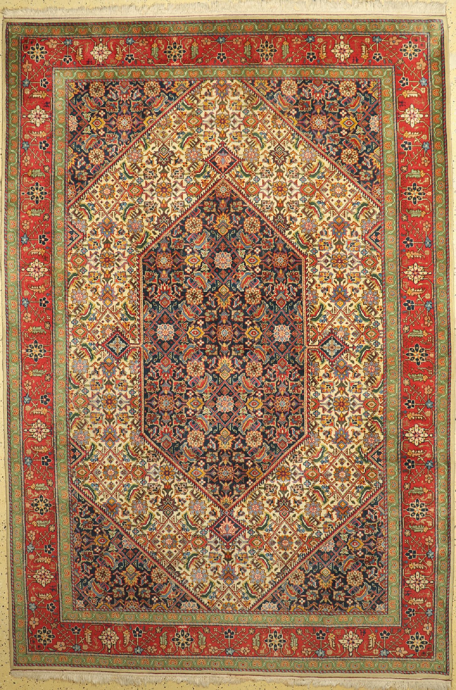 Täbriz, Rumänien, ca. 50 Jahre, Wolle auf Baumwolle, ca. 330 x 223 cm, Reinigungsbedürftig, EHZ: 2