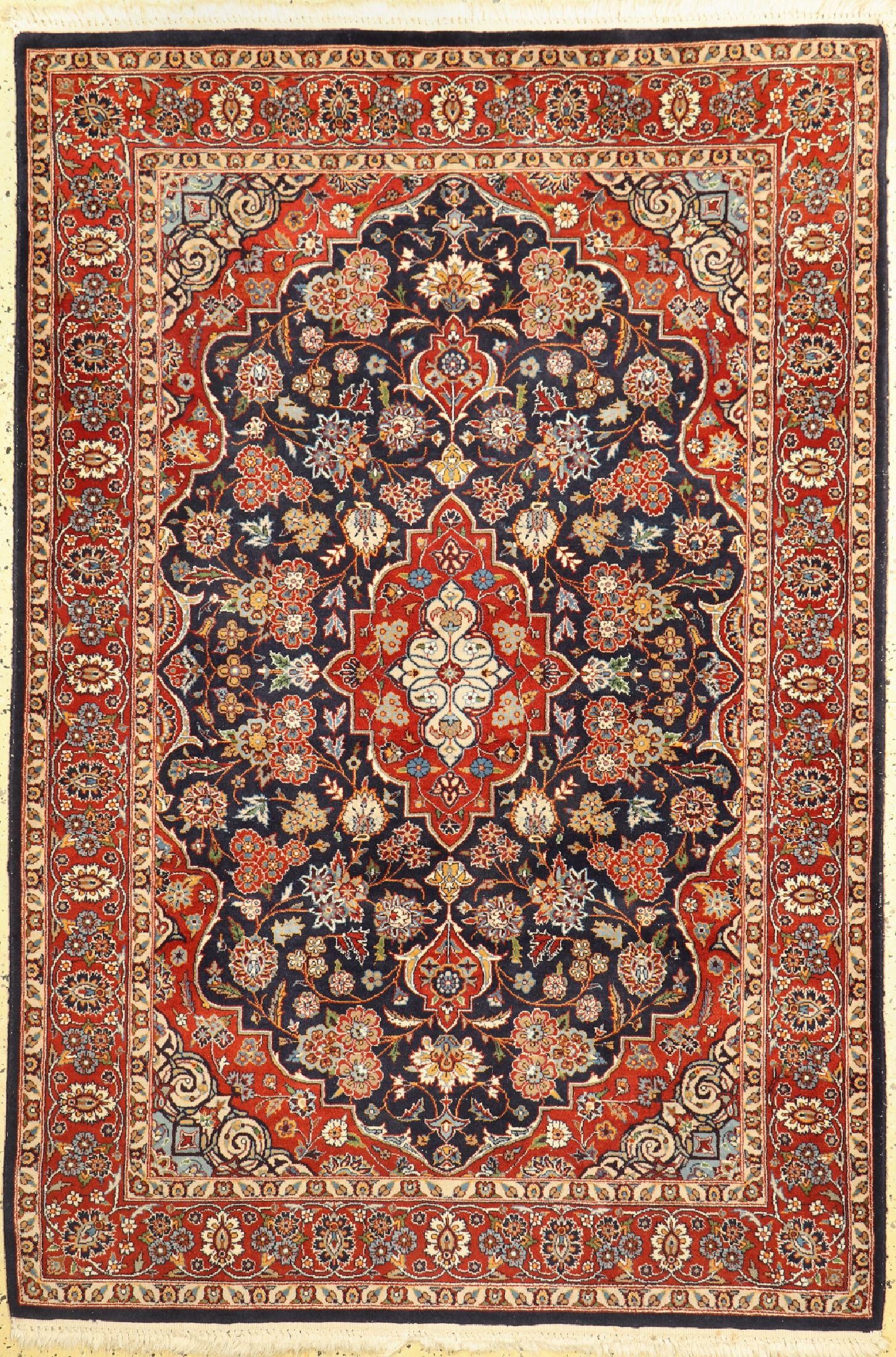 Lahor fein, Pakistan, ca. 50 Jahre, Korkwolle auf Baumwolle, ca. 184 x 120 cm, EHZ: 2