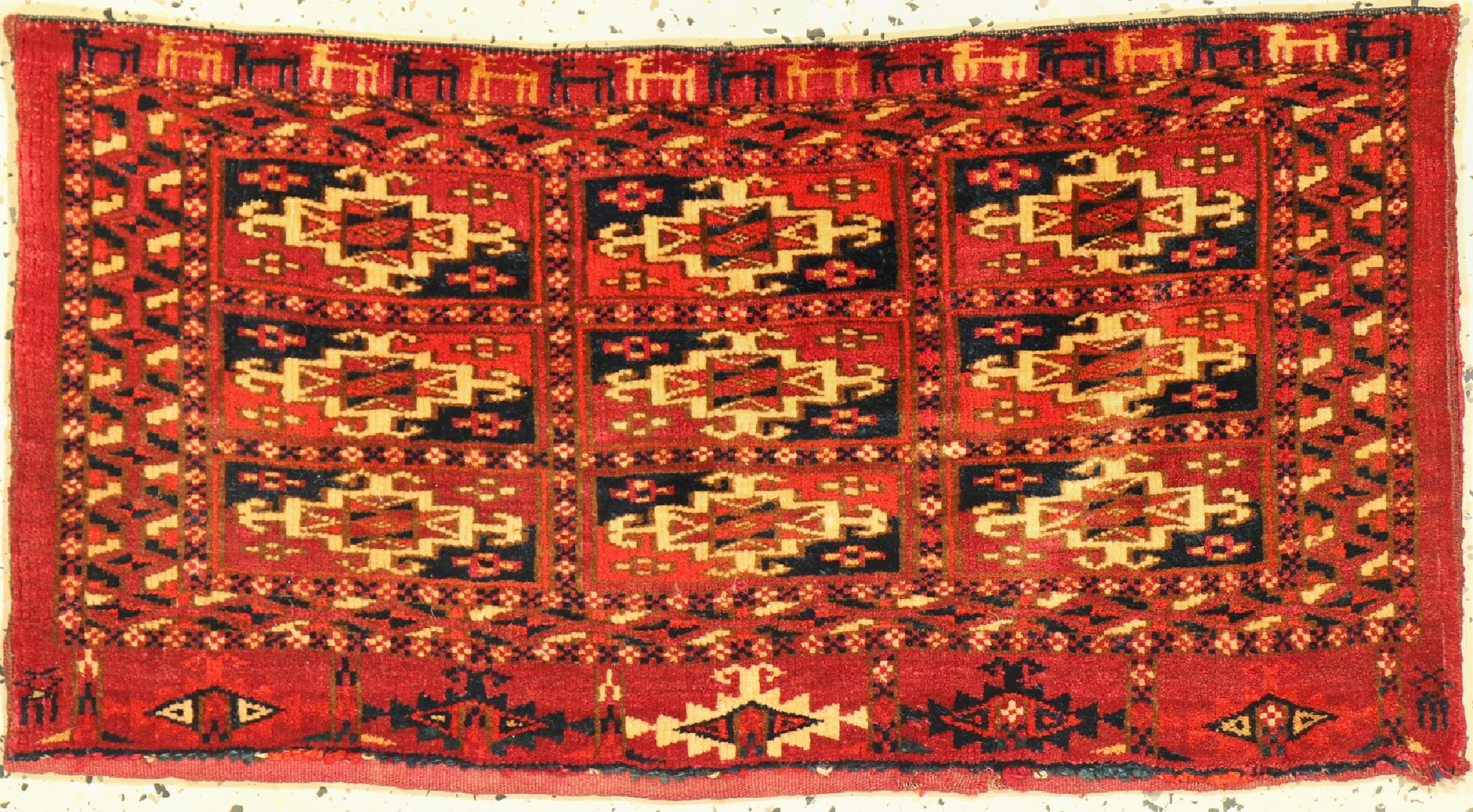 Tekke Torba antik, Turkmenistan, um 1900, Wolle auf Wolle, ca. 75 x 40 cm, EHZ: 2-3