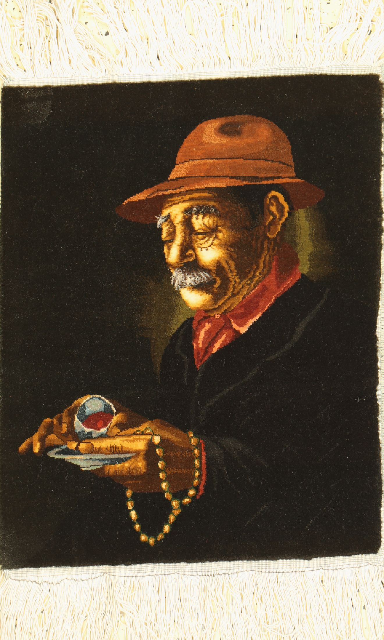 Täbriz fein(50 Raj), Persien, ca. 50 Jahre,Korkwolle mit Seide, ca. 55 x 44 cm, EHZ: 1-2 (kleiner Mottenfrass)