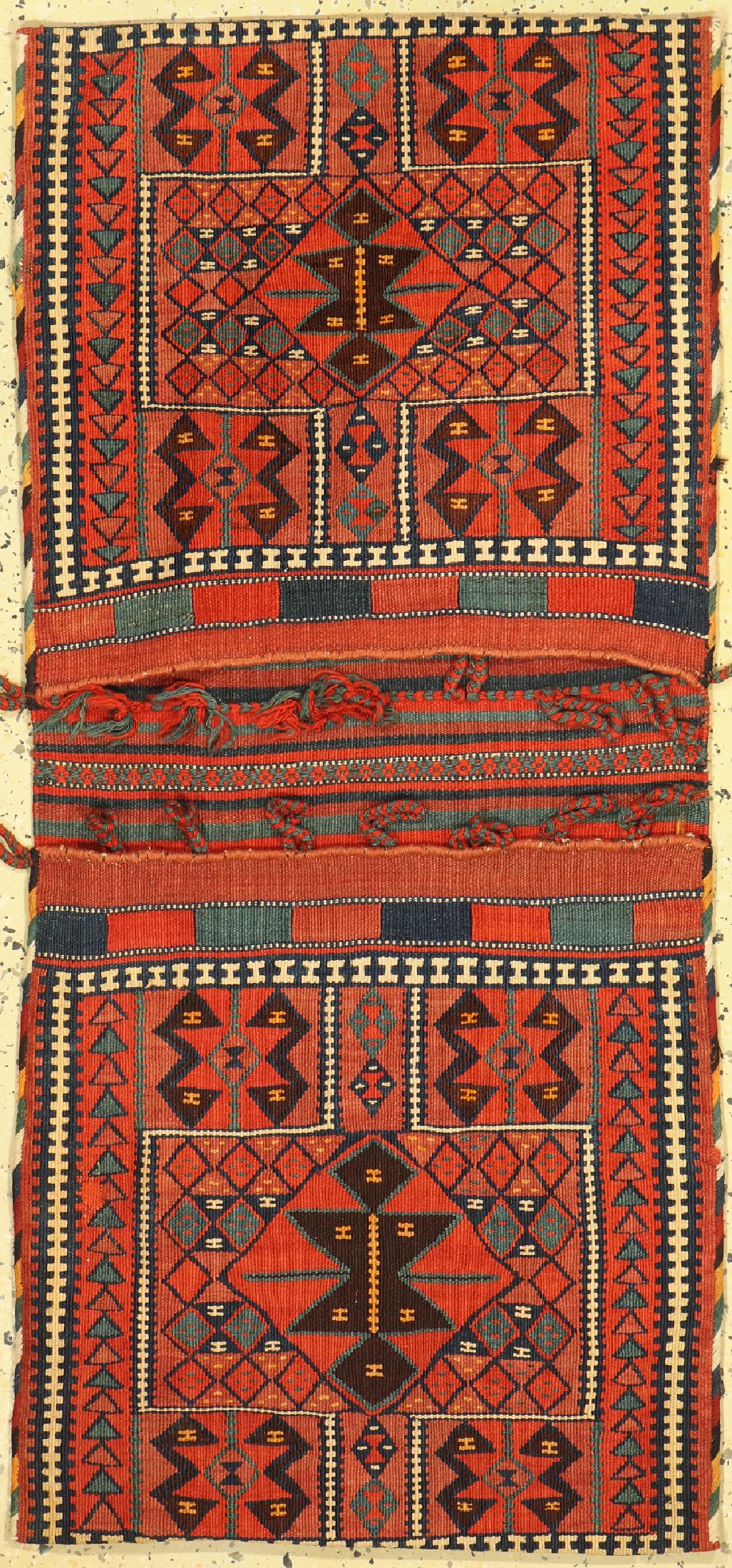 Lori Kelim Tasche, Persien, um 1940/1950, Wolle auf Wolle, ca. 135 x 62 cm, EHZ: 1-2