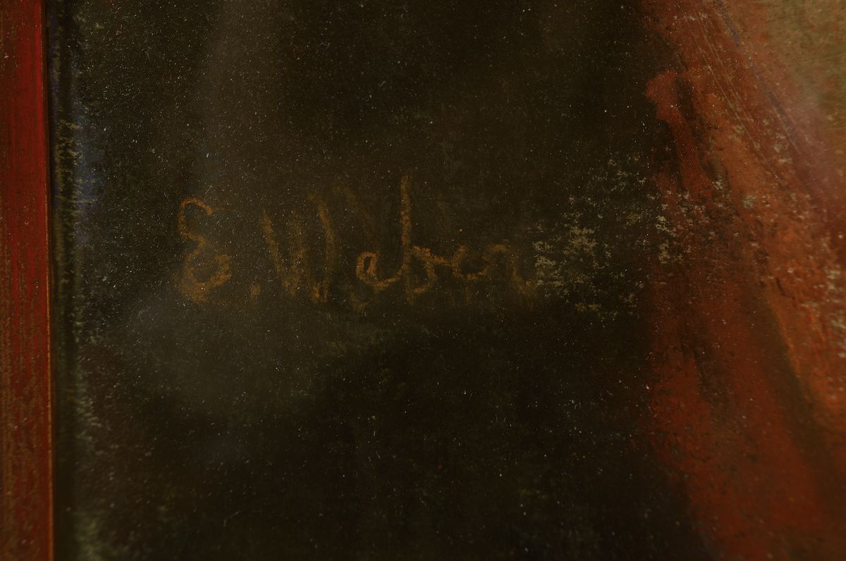 Detail a: Emil Weber, 1872 Zürich - 1945 München, Studium an der Kunstschule Zürich und an der Kgl. Kunstakademie München, signiert, Ölkreide auf Papier ...