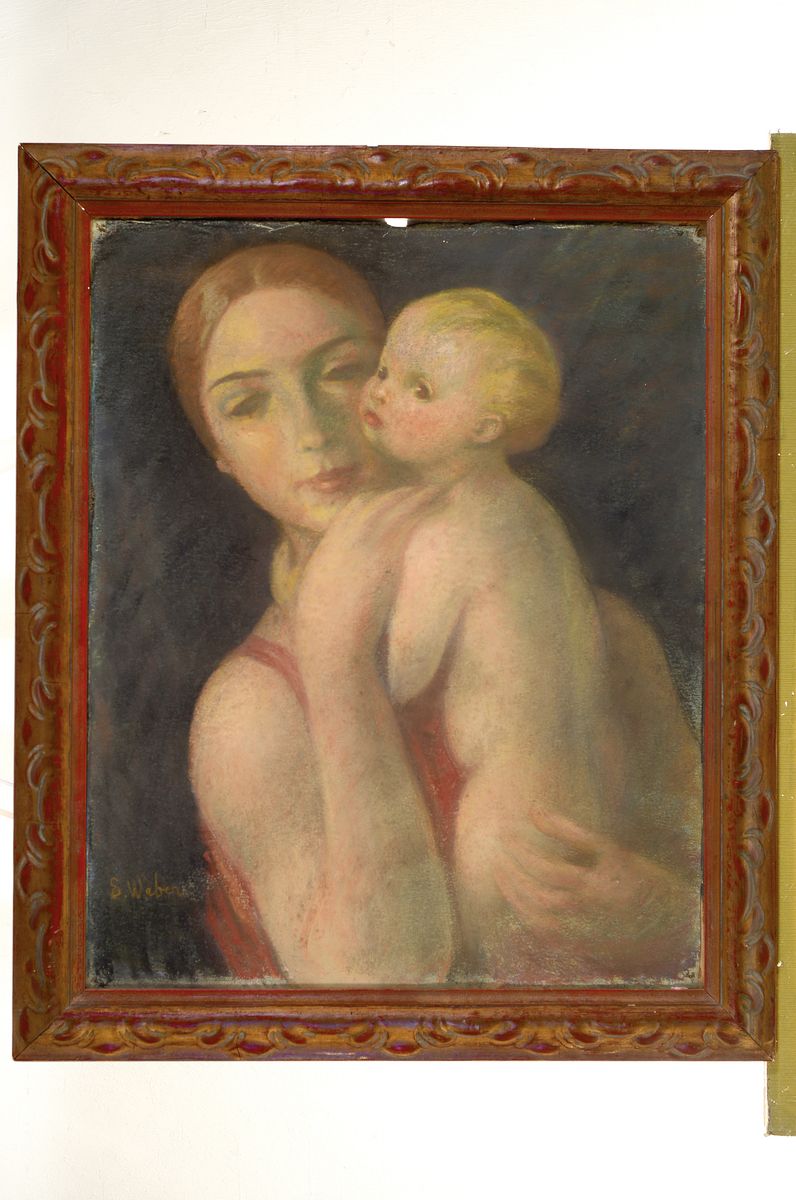 Detail k: Emil Weber, 1872 Zürich - 1945 München, Studium an der Kunstschule Zürich und an der Kgl. Kunstakademie München, signiert, Ölkreide auf Papier ...