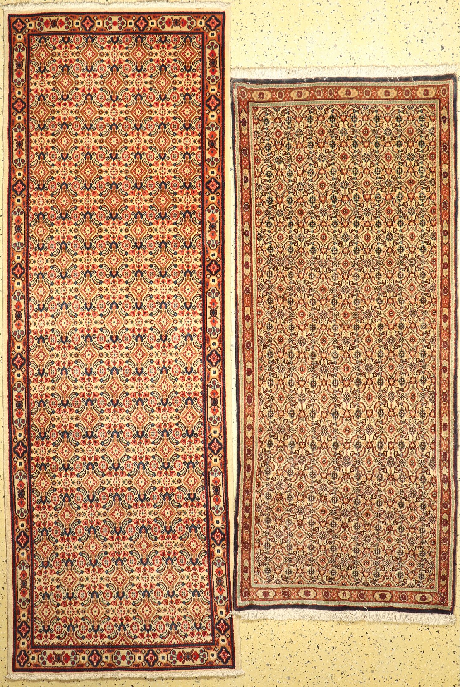1 paar Mud, Persien, ca. 50 Jahre, Wolle auf Baumwolle, ca. 280 x 98 cm & ca. 222 x 95 cm, EHZ: 2