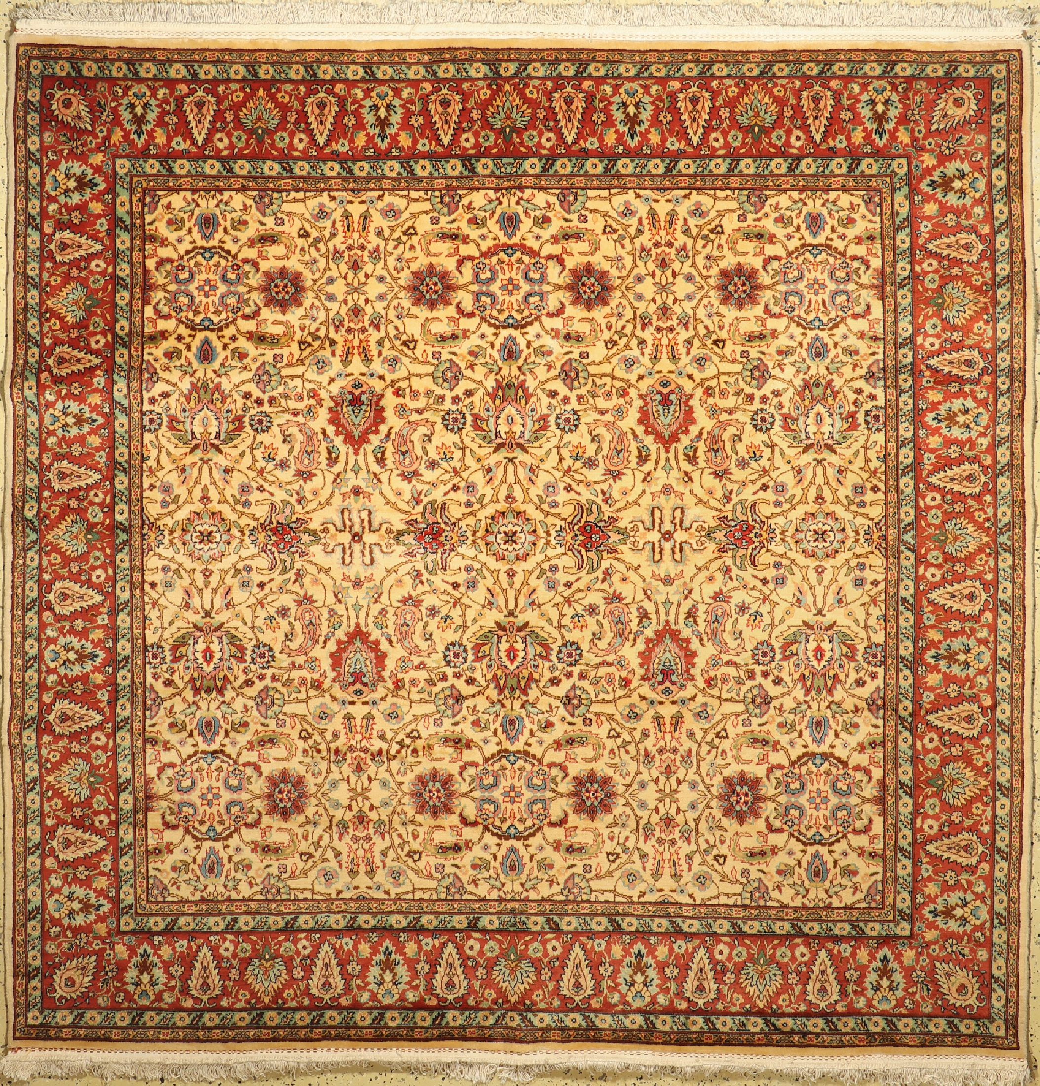 Sarogh, Indien, ca. 40 Jahre, Wolle auf Baumwolle, ca. 220 x 220 cm, EHZ: 1