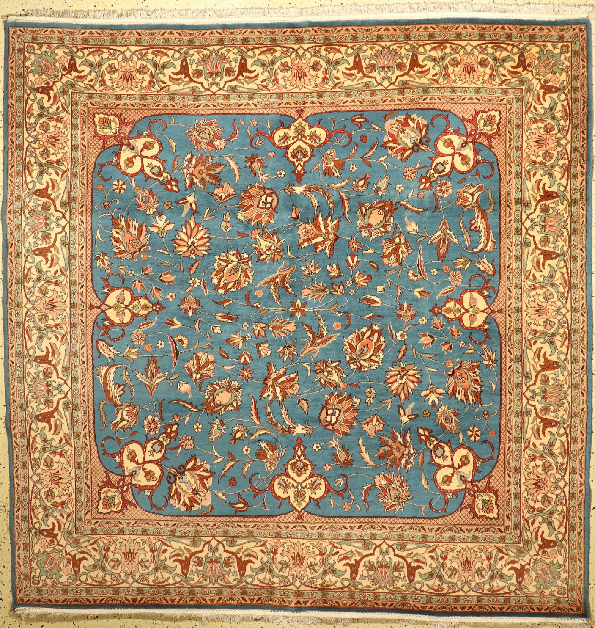Täbriz, Indien, ca. 40 Jahre, Wolle auf Baumwolle, ca. 237 x 235 cm, EHZ: 1