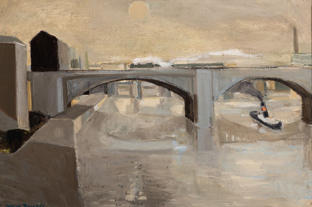 Martin Brieger, 1929-1997 Meilen / Schweiz, Paris Quai de Clichy, rückseitig so betitelt und dat. 10/48, Öl/Lwd, links unten sign., ca. 40x60cm, R. ...