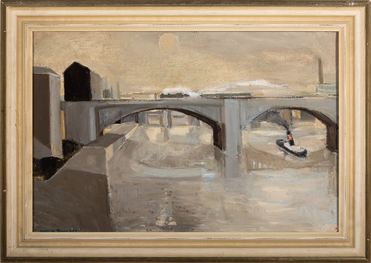 Detail k: Martin Brieger, 1929-1997 Meilen / Schweiz, Paris Quai de Clichy, rückseitig so betitelt und dat. 10/48, Öl/Lwd, links unten sign., ca. 40x60cm, R. ...