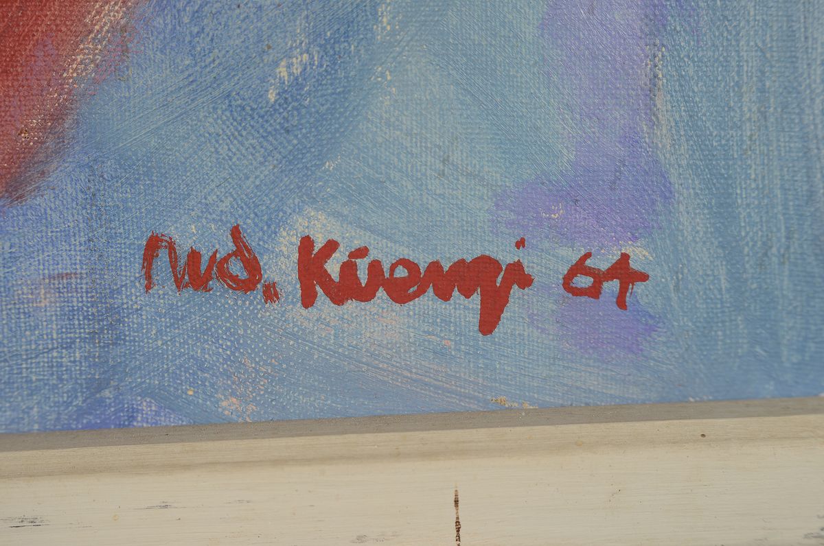 Detail c: Rudolf Küenzi, geb. 1943 Kilchberg/Schweiz, Stillleben mit Flieder, Öl/Lwd, rechts unten sign. und dat. 64, ca. 100x73xm, R. ca. 104x76cm