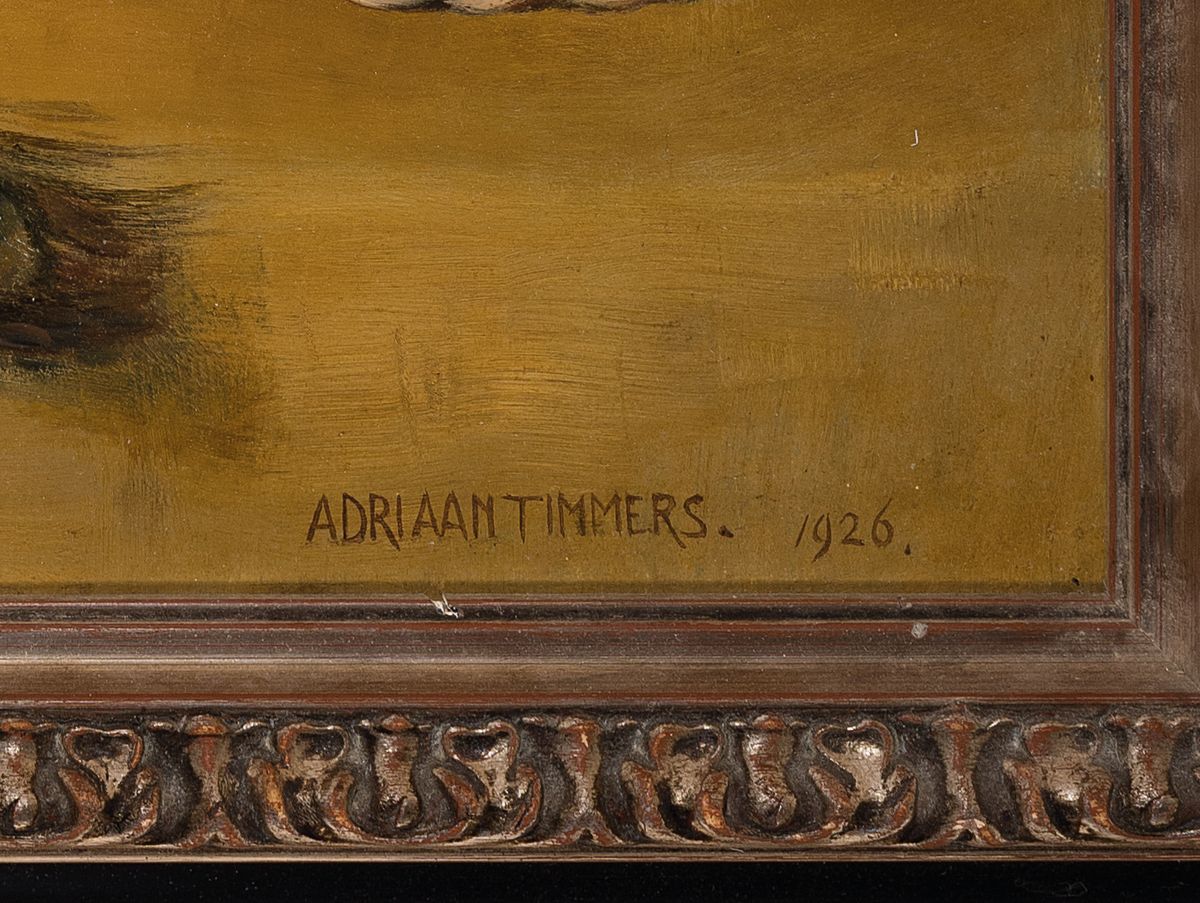 Detail a: Adriaan Timmers, 1886-1952, Stillleben mit Büchern, Fächer und chinesischem Porzellan, Öl/Hol, rechts unten sign. und dat. 1926, ca. 60x47cm, R. ...